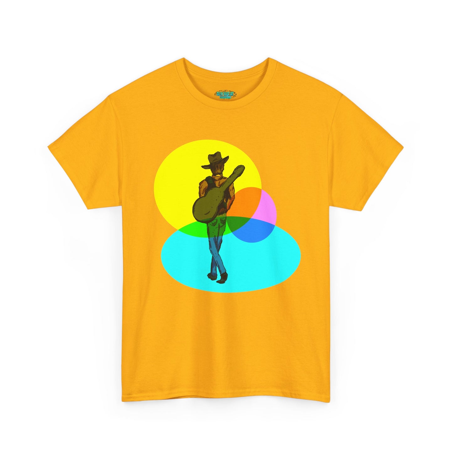 Cowboy Guitar Tee — Colorful Music T‑Shirt