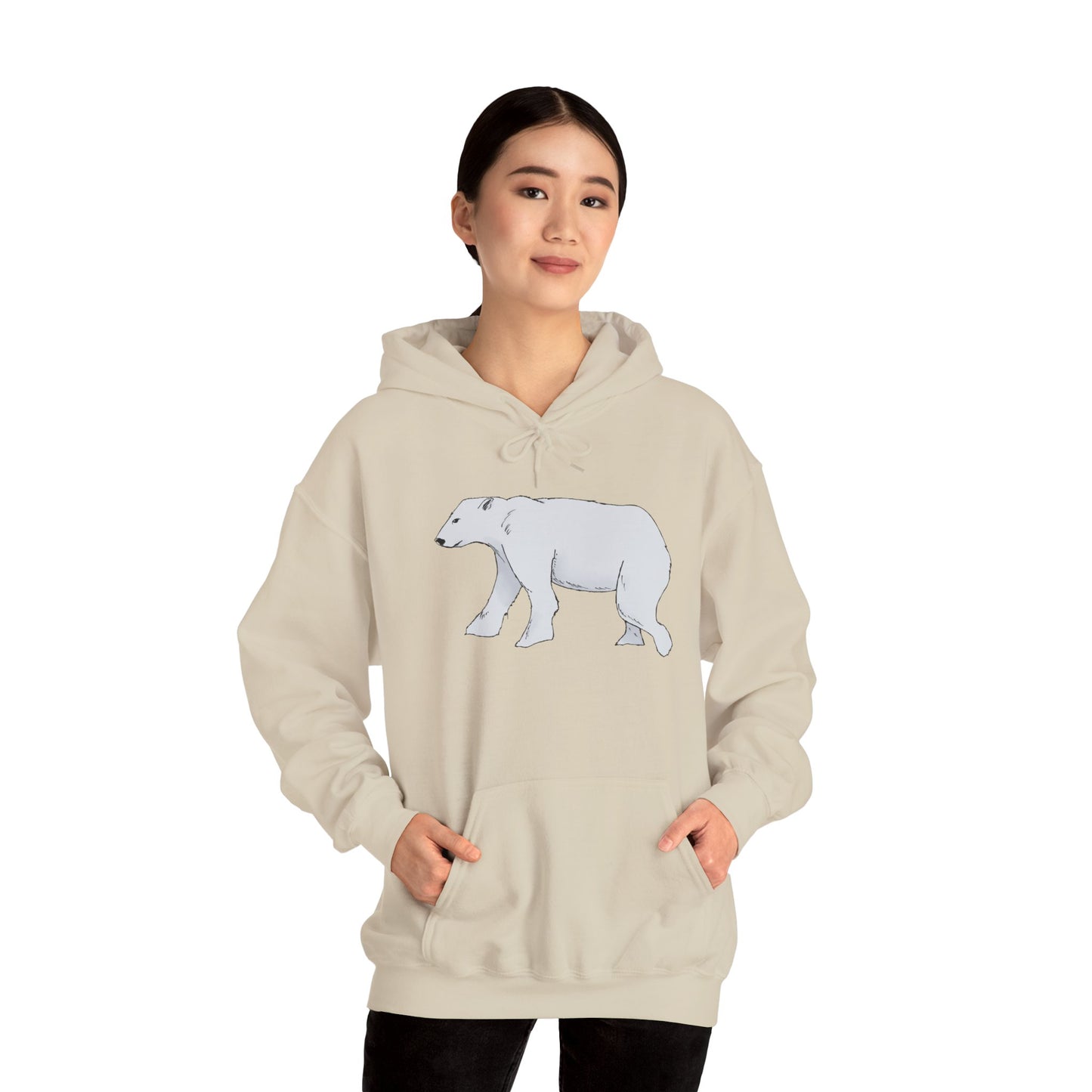 Cozy Polar Bear Hoodie - Warm Winter Fashion, Unisex Sweatshirt, Gift for Animal Lovers, Perfect for Cold Days, Cute Outdoor Wear