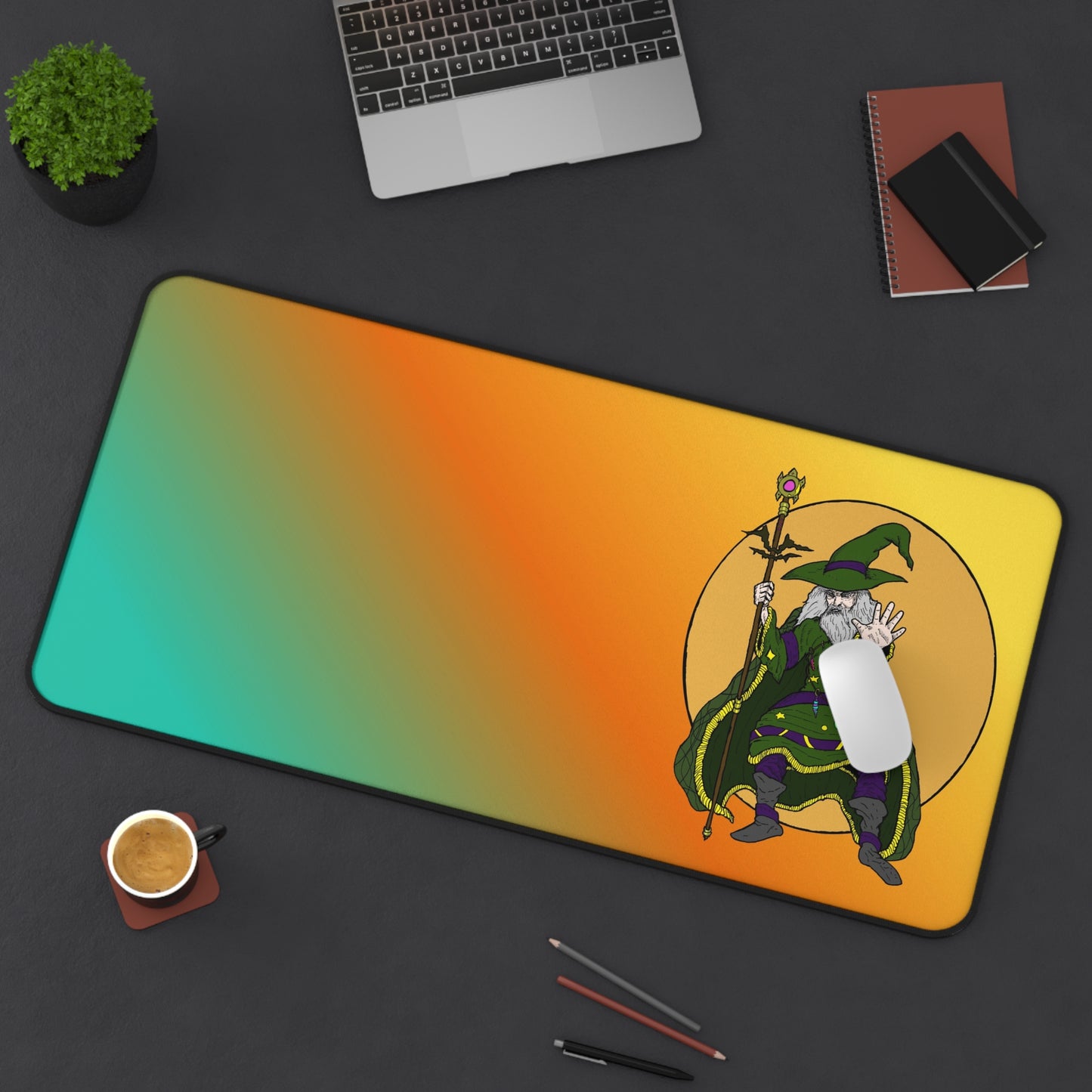 Wizard Desk Mat — Colorful Gradient Gaming & Office Mouse Pad