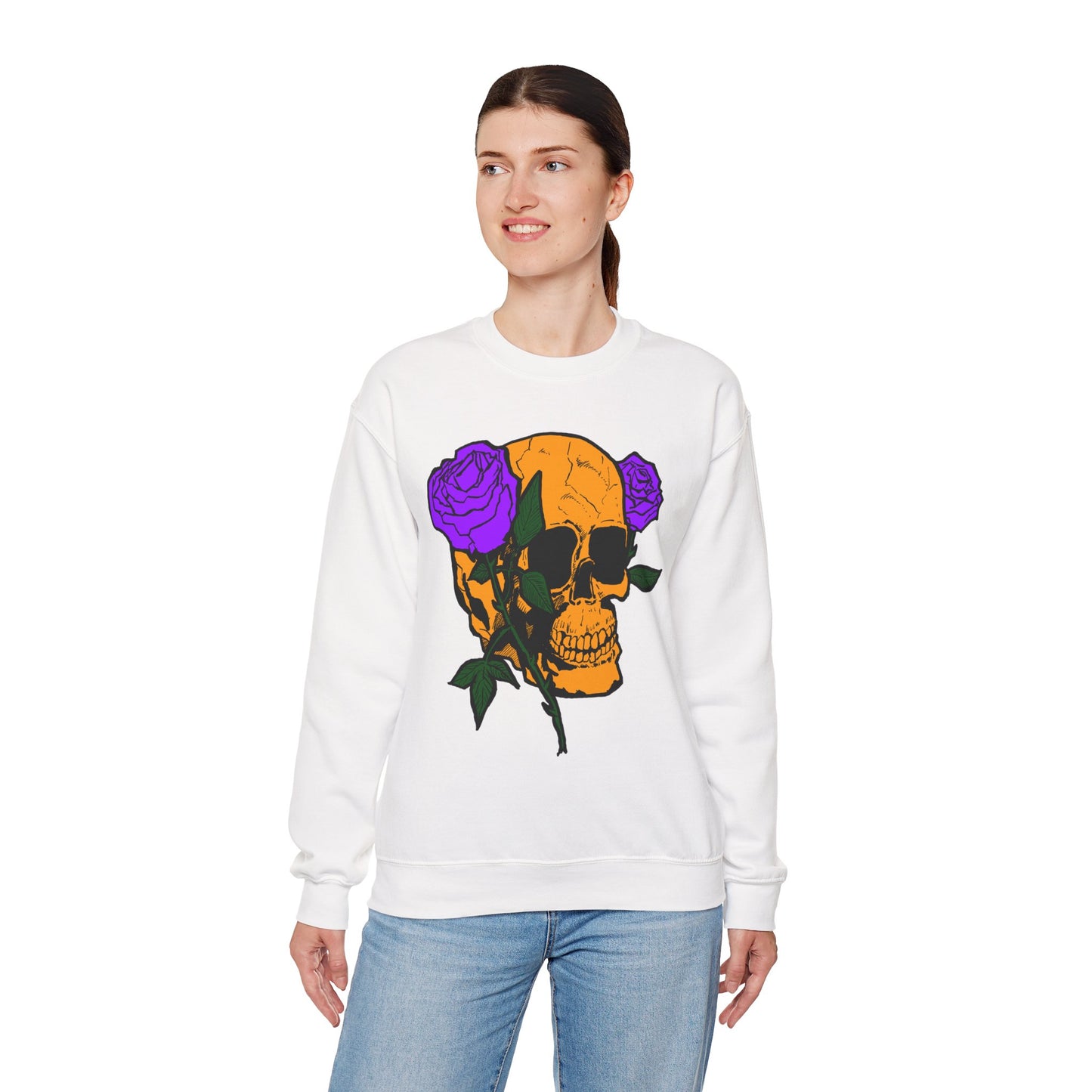 Skull & Roses Sweatshirt - Unisex Heavy Blend™ Crewneck