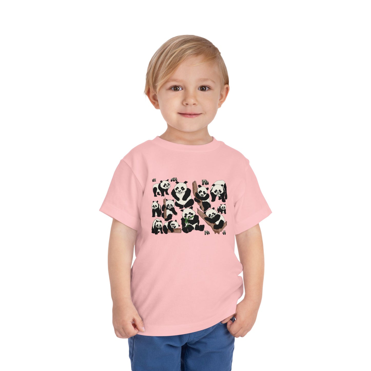 Panda Faces Toddler Tee — Cute Cartoon Panda Print