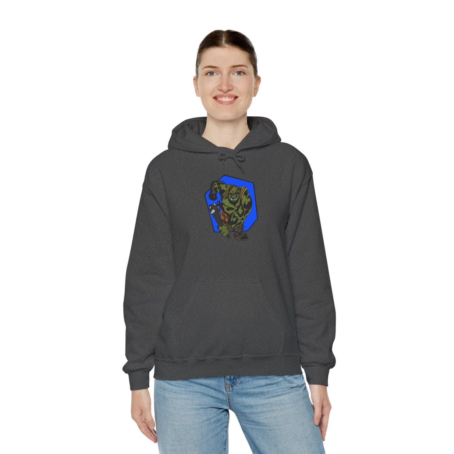 Heroic Monster Hooded Sweatshirt, Cozy Casual, Gift for Gamer, Geek Wear, Unisex Hoodie, Birthday Present, Halloween Style