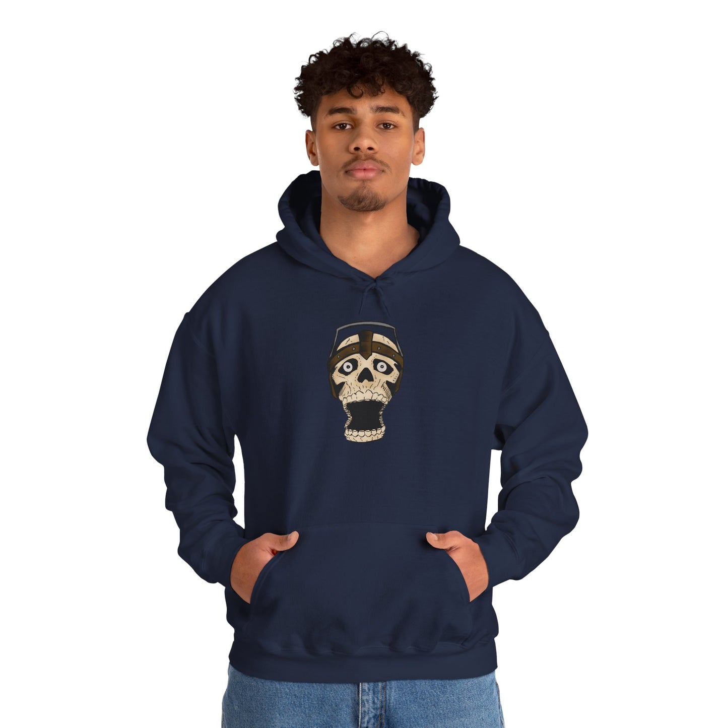 Screaming Skull Graphic Hoodie, Unisex Heavy Blend Sweatshirt, Cozy Casual Wear, Gift for Halloween, Unique October Fashion, Everyday Comfort