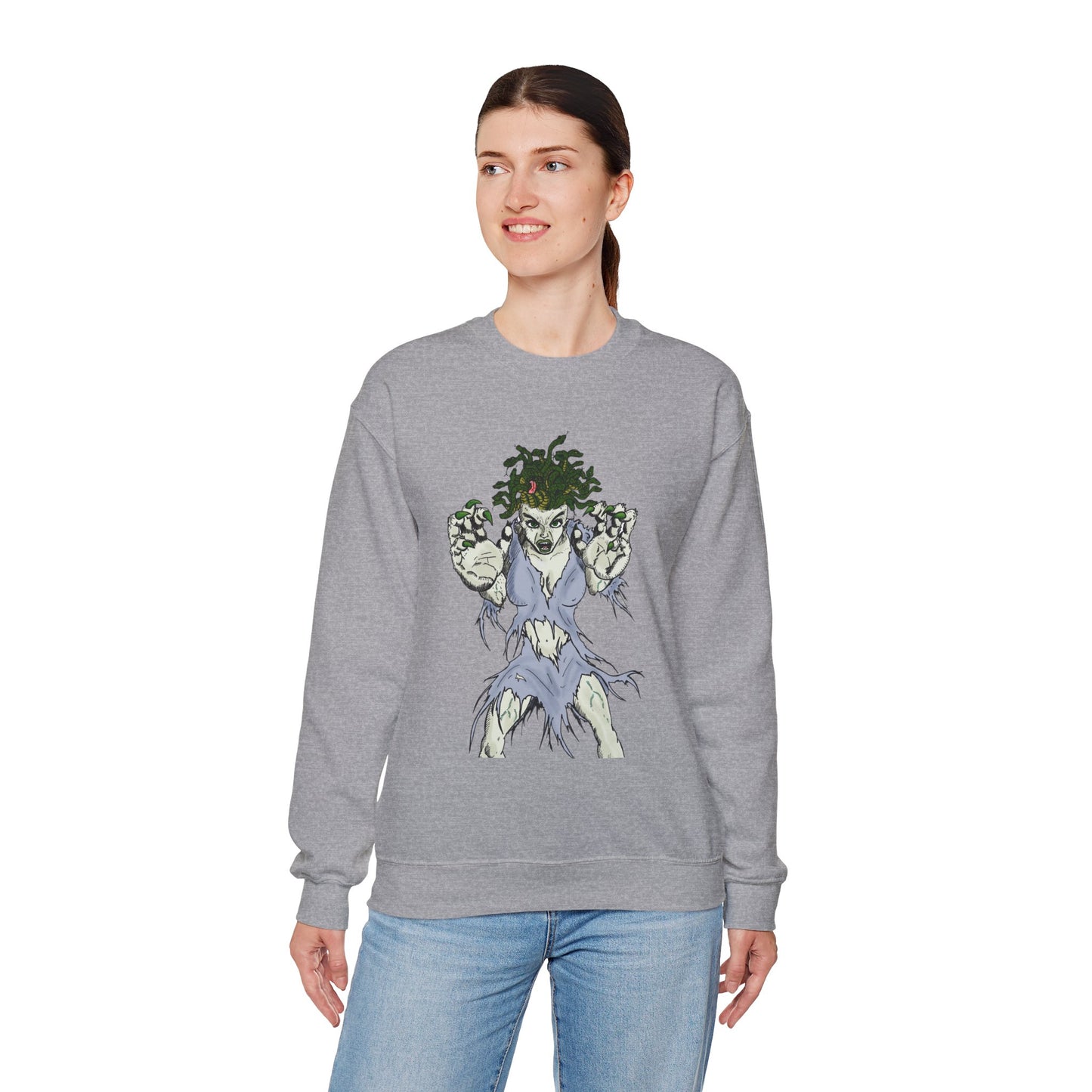 Medusa Inspired Unisex Heavy Blend Crewneck Sweatshirt