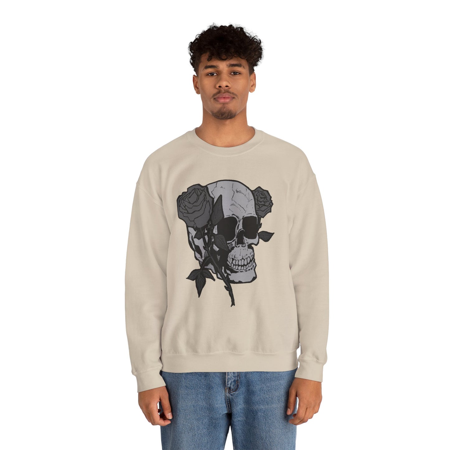 Skull and Roses Crewneck Sweatshirt - Unisex Heavy Blend™
