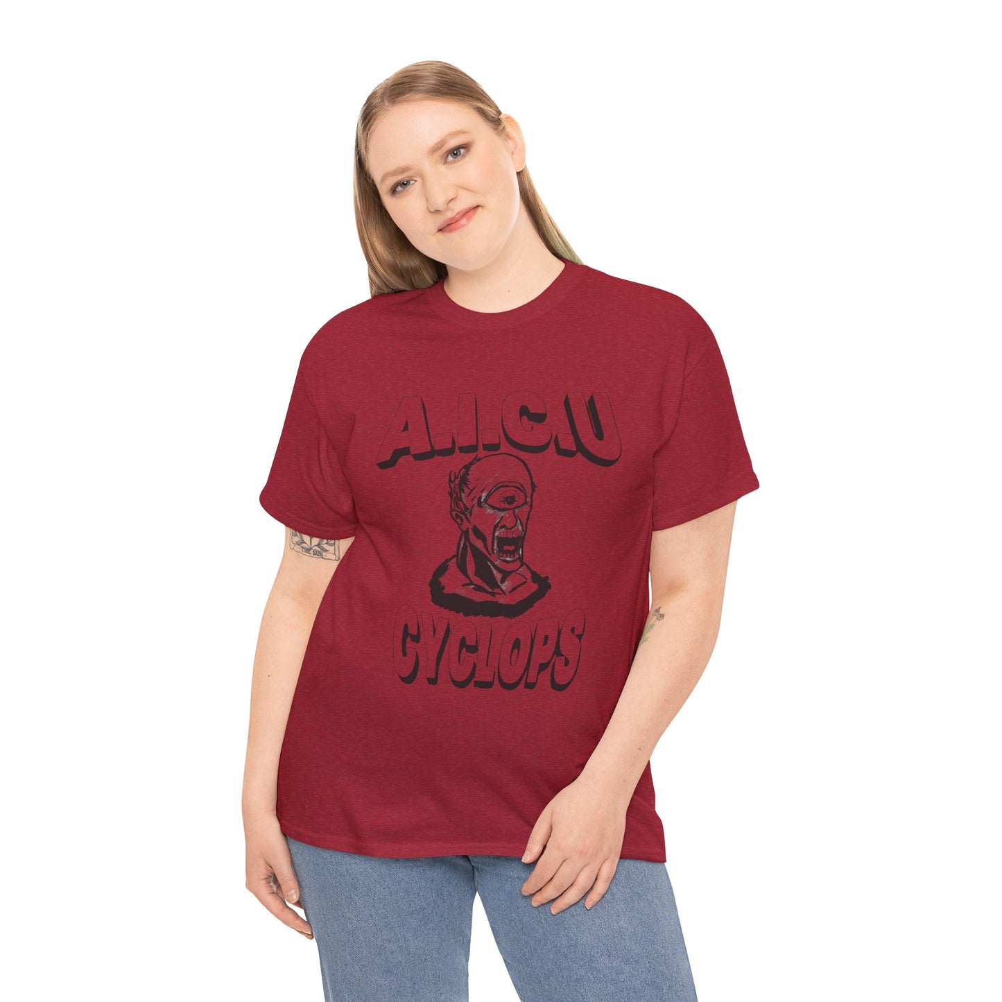 Graphic Unisex Tee - Fake AICU University Cyclops Mascot Mythology Shirt