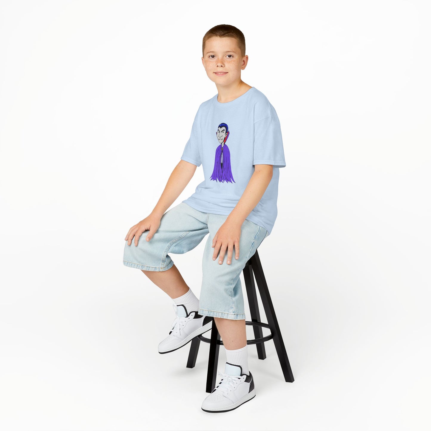 Kids Vampire T-Shirt — Cute Purple Dracula Tee for Halloween