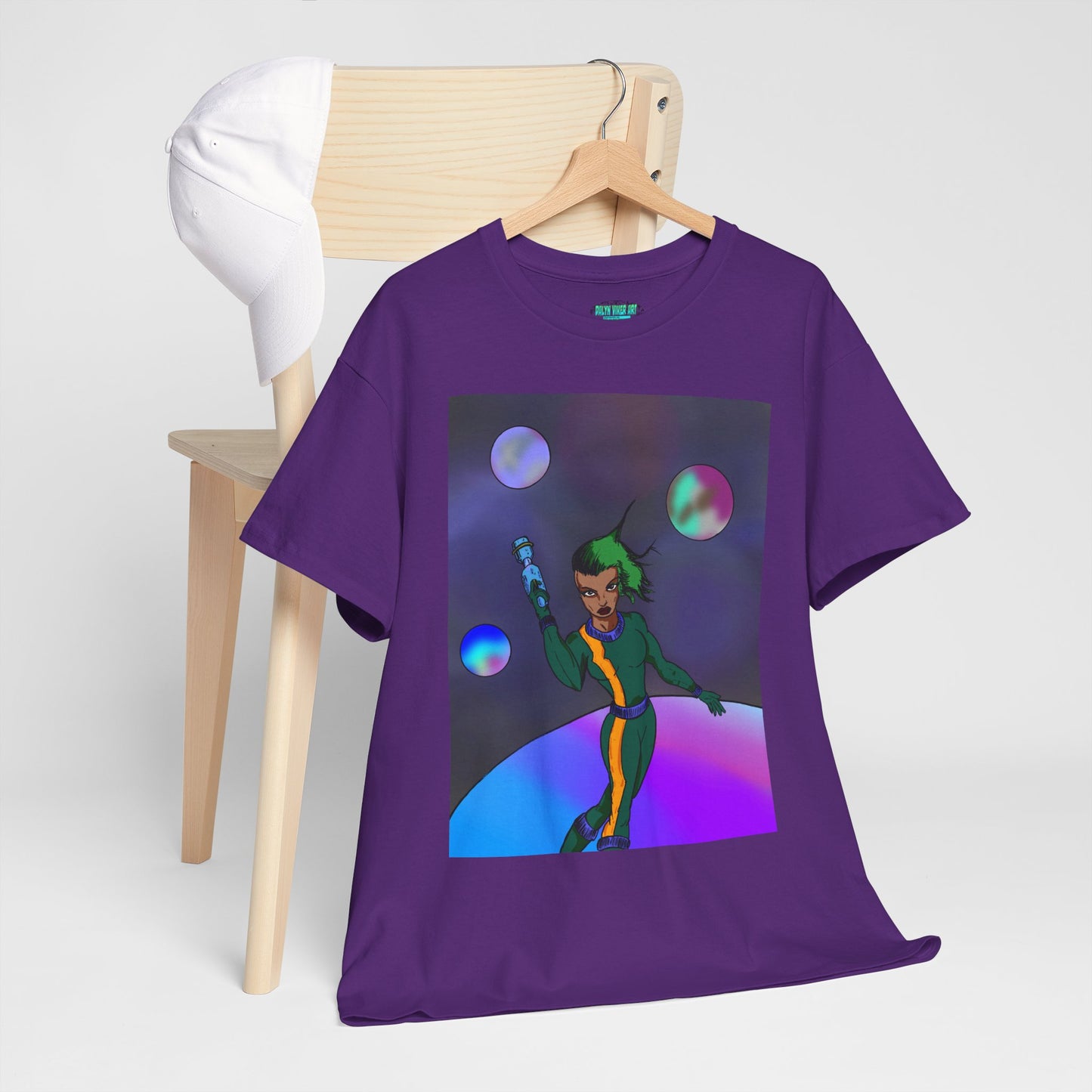 Cosmic Hero Vibe Tee - Unisex Heavy Cotton Tee, Space Art Shirt, Retro Sci-Fi T-Shirt, Gift for Space Lovers, Unique Graphic Tee