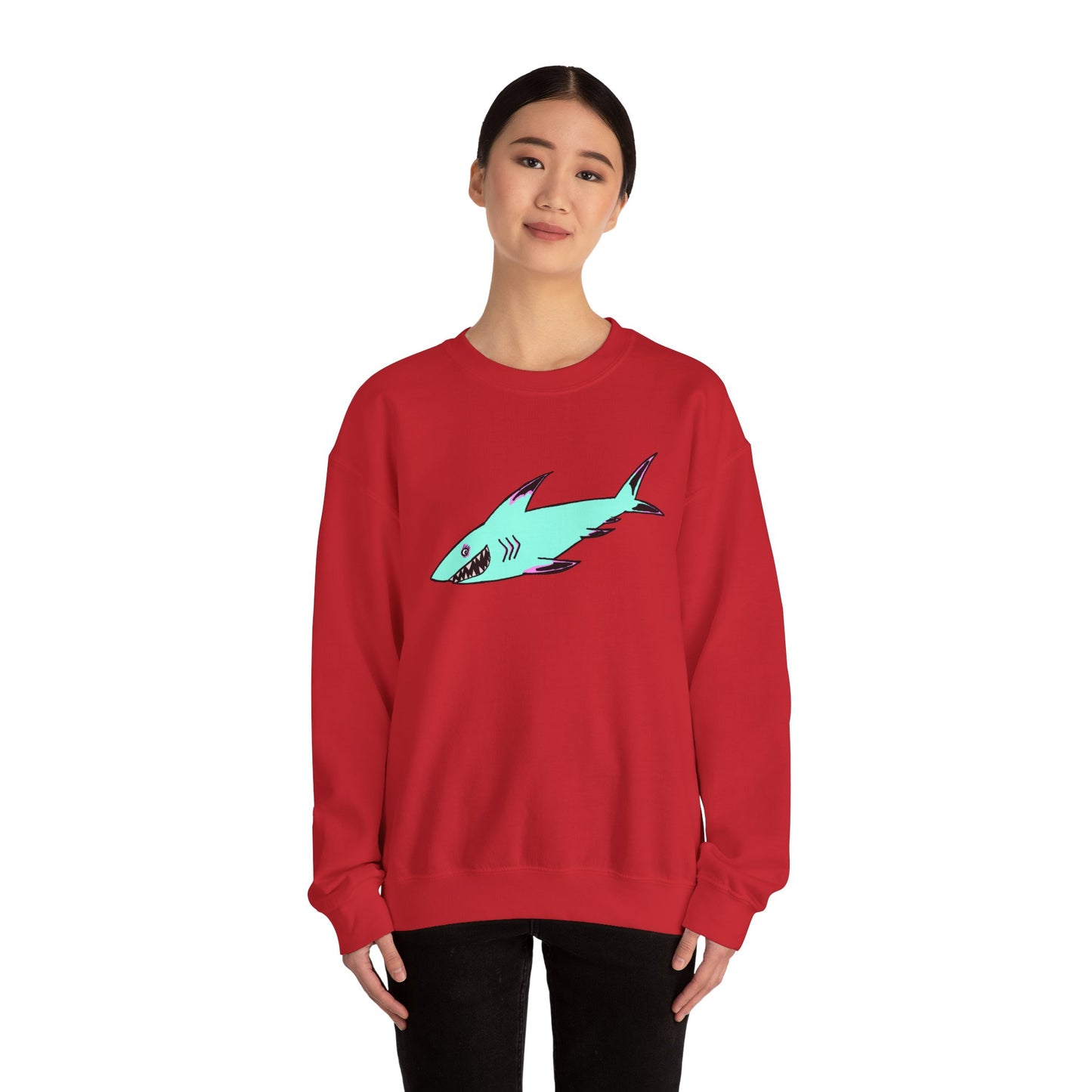 Charming Shark Graphic Sweatshirt - Unisex Heavy Blend™ Crewneck