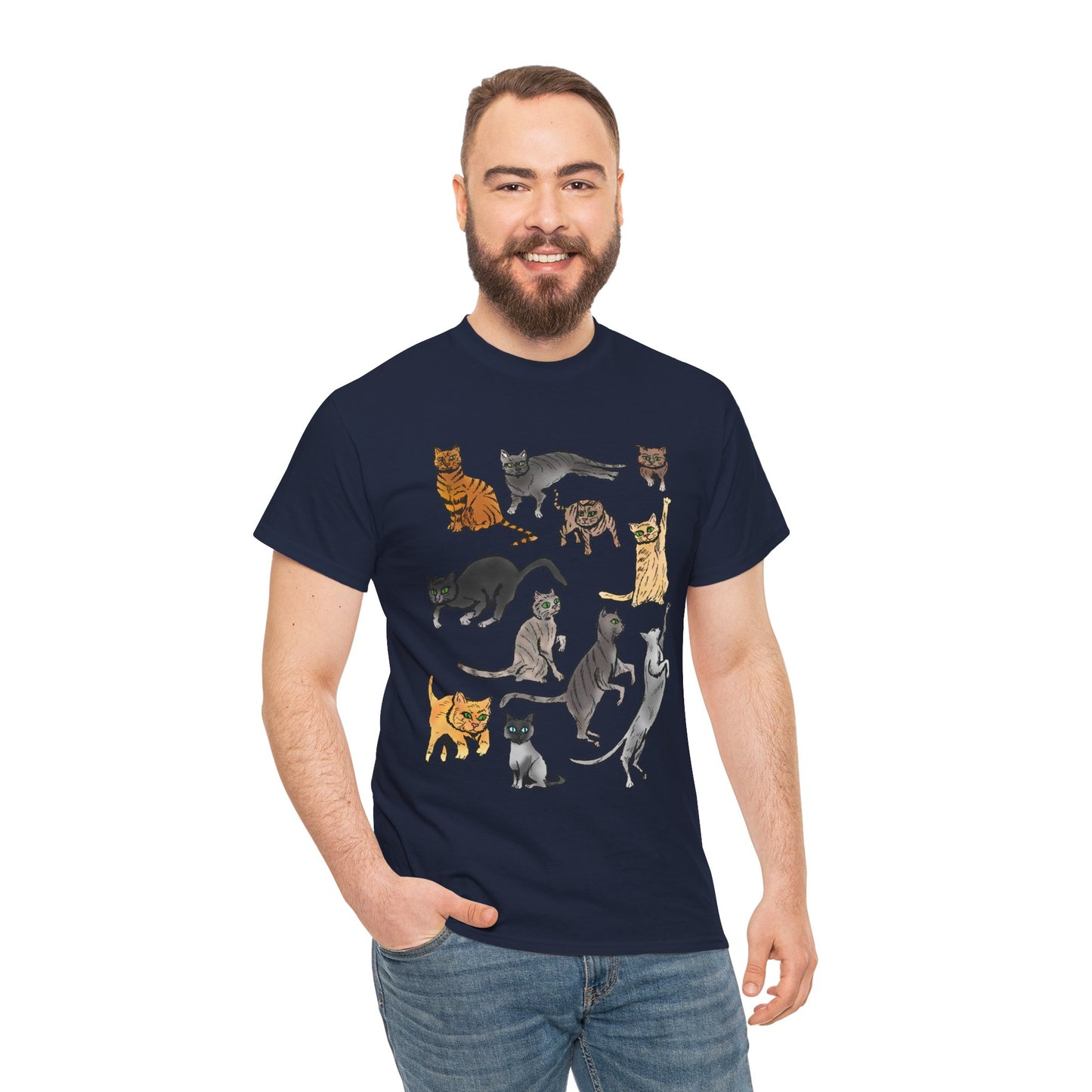 Cats Collage T-Shirt — Cute Cat Illustration Tee for Cat Lovers