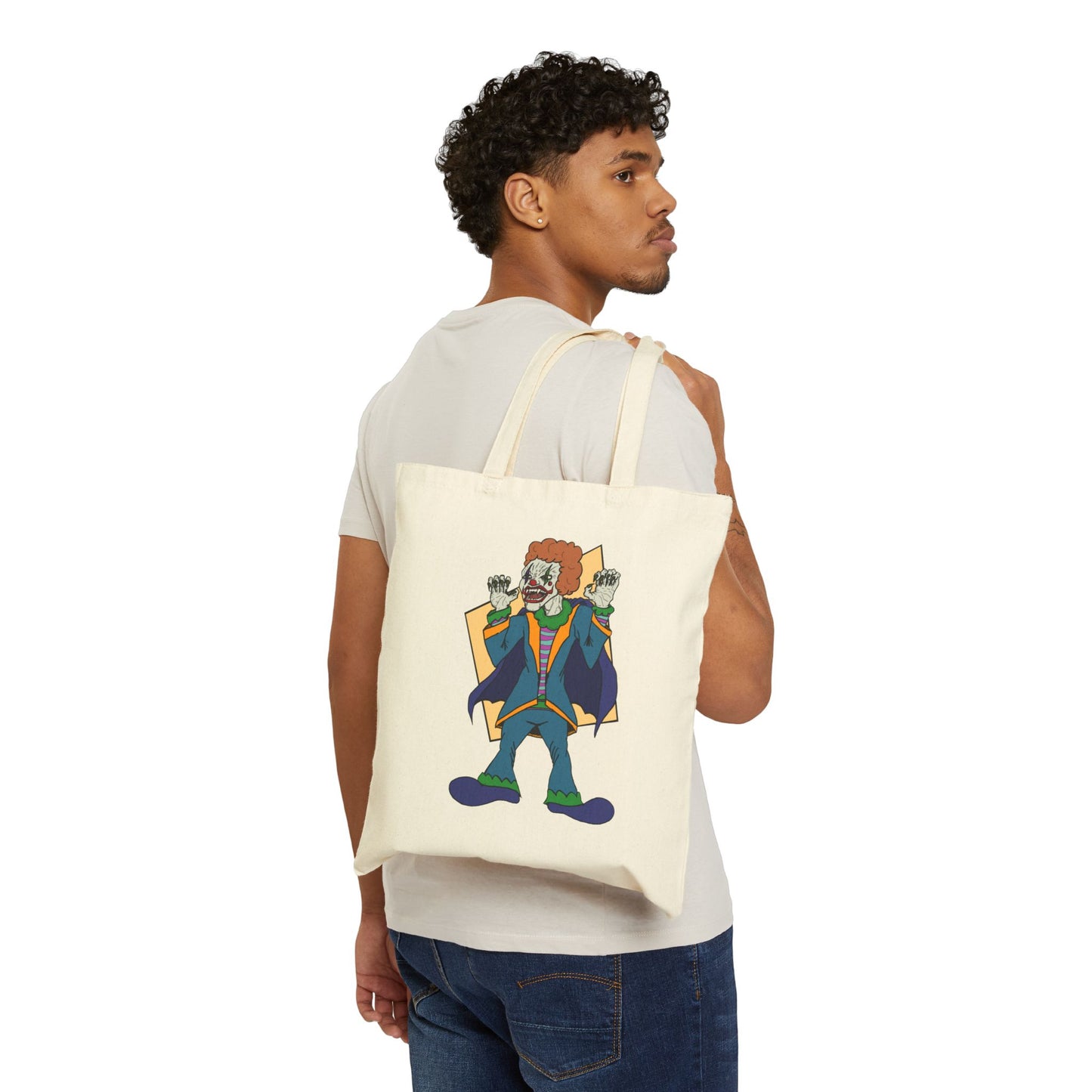 Canvas Tote Bag - Vampire Clown Horror Design