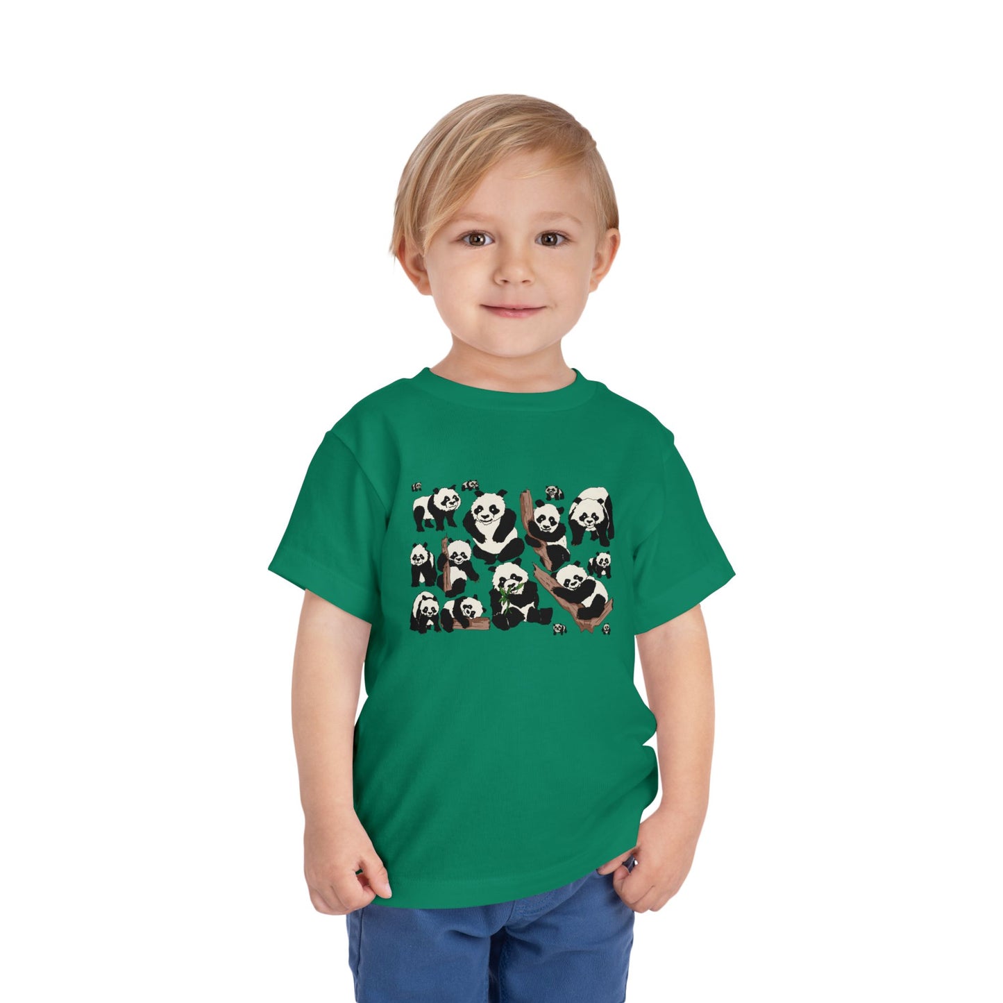 Panda Faces Toddler Tee — Cute Cartoon Panda Print