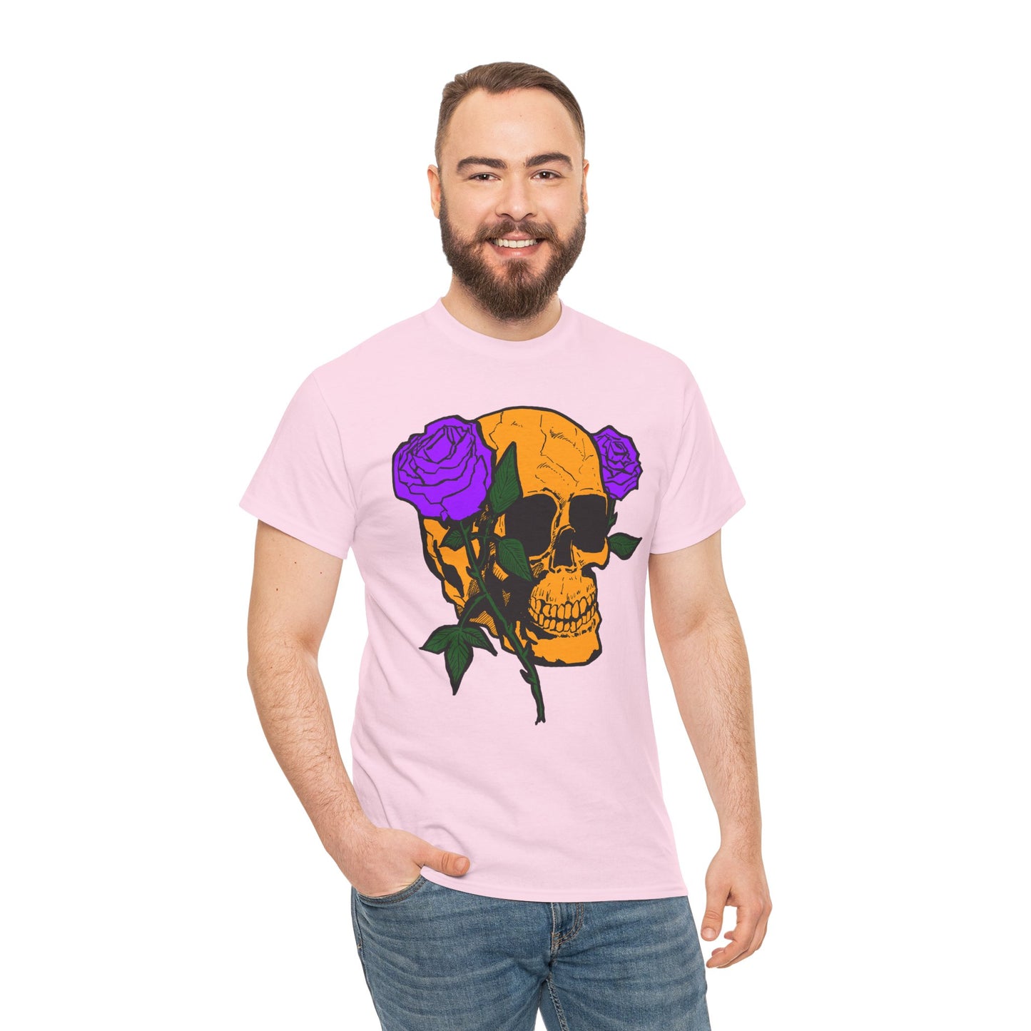 Skull and Roses Unisex Tee, Gothic Aesthetic Shirt, Vintage Graphic T-Shirt, Streetwear Essentials, Edgy Casual Wear