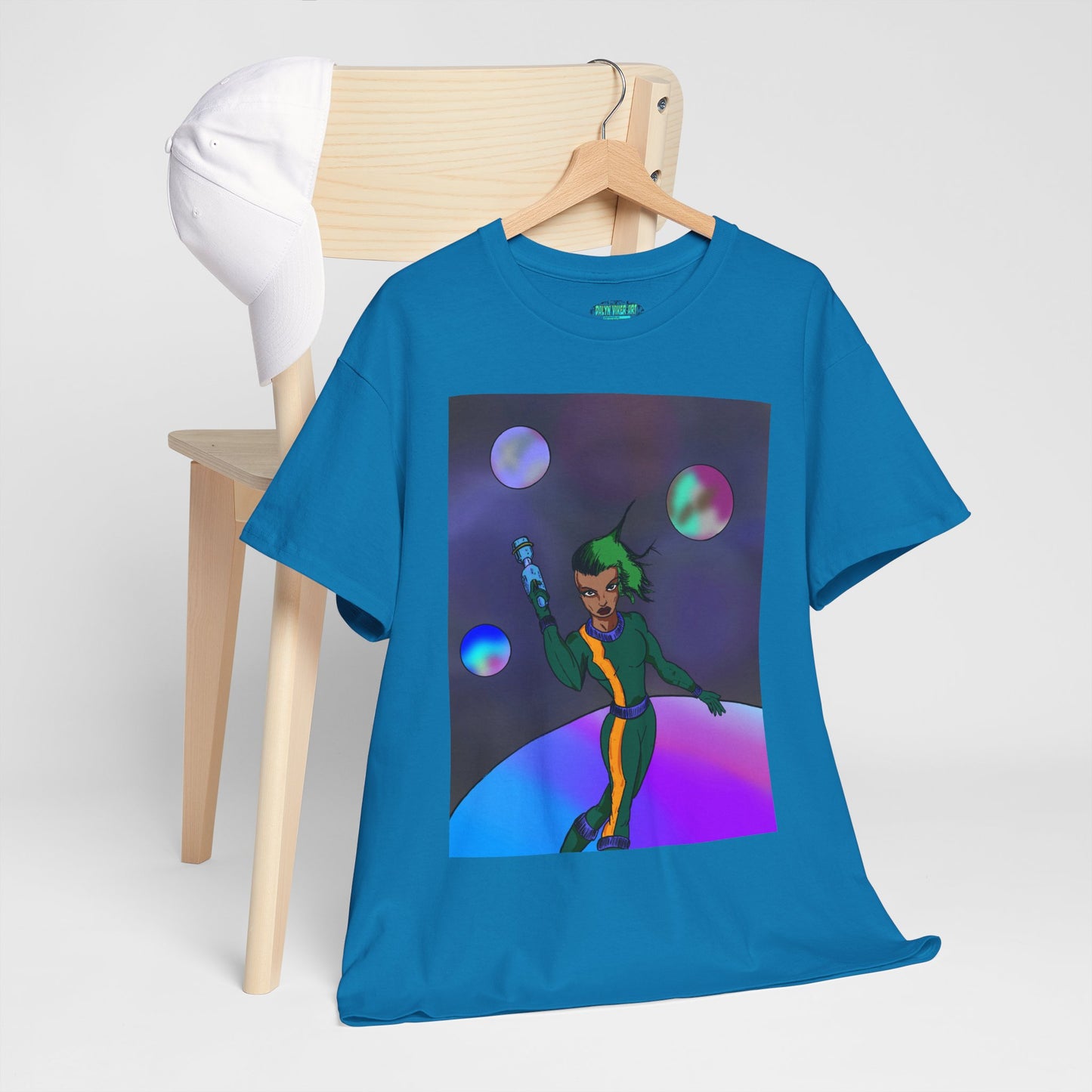 Cosmic Hero Vibe Tee - Unisex Heavy Cotton Tee, Space Art Shirt, Retro Sci-Fi T-Shirt, Gift for Space Lovers, Unique Graphic Tee