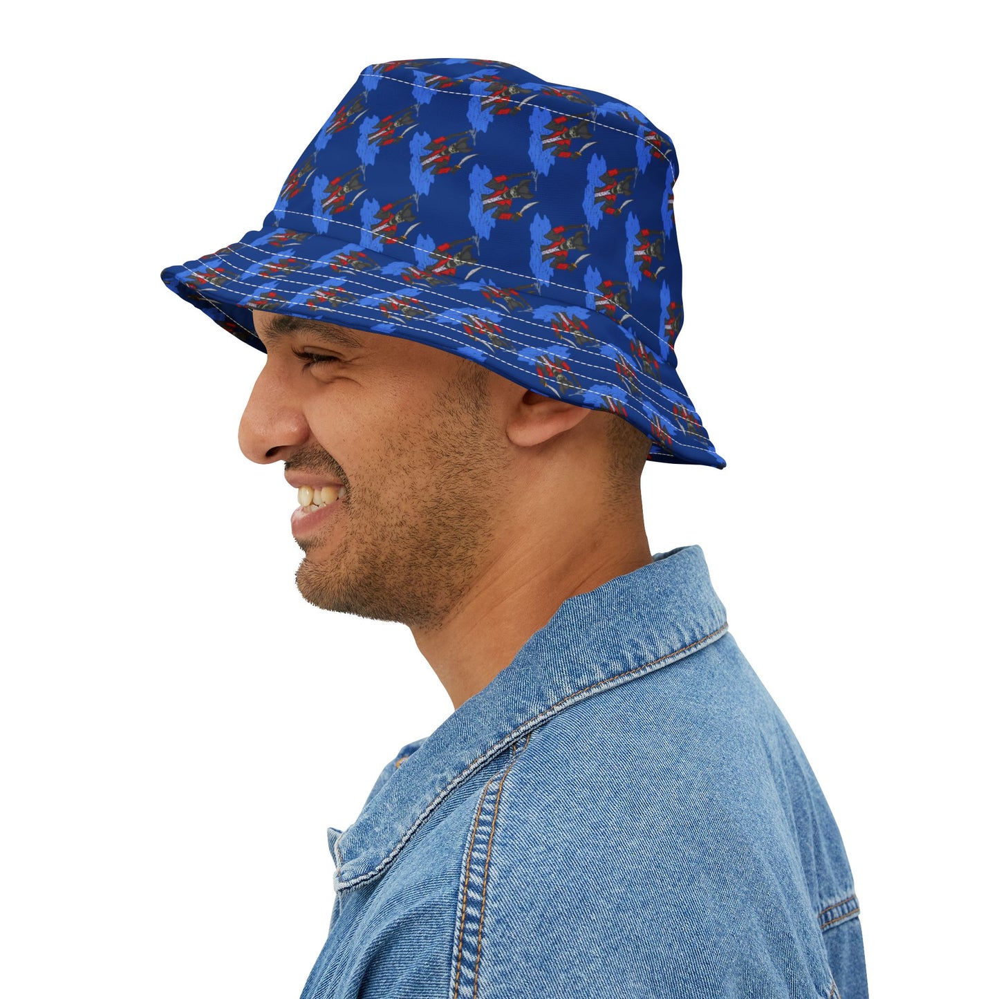 Blue Skeleton Pirate Bucket Hat for Summer Fun