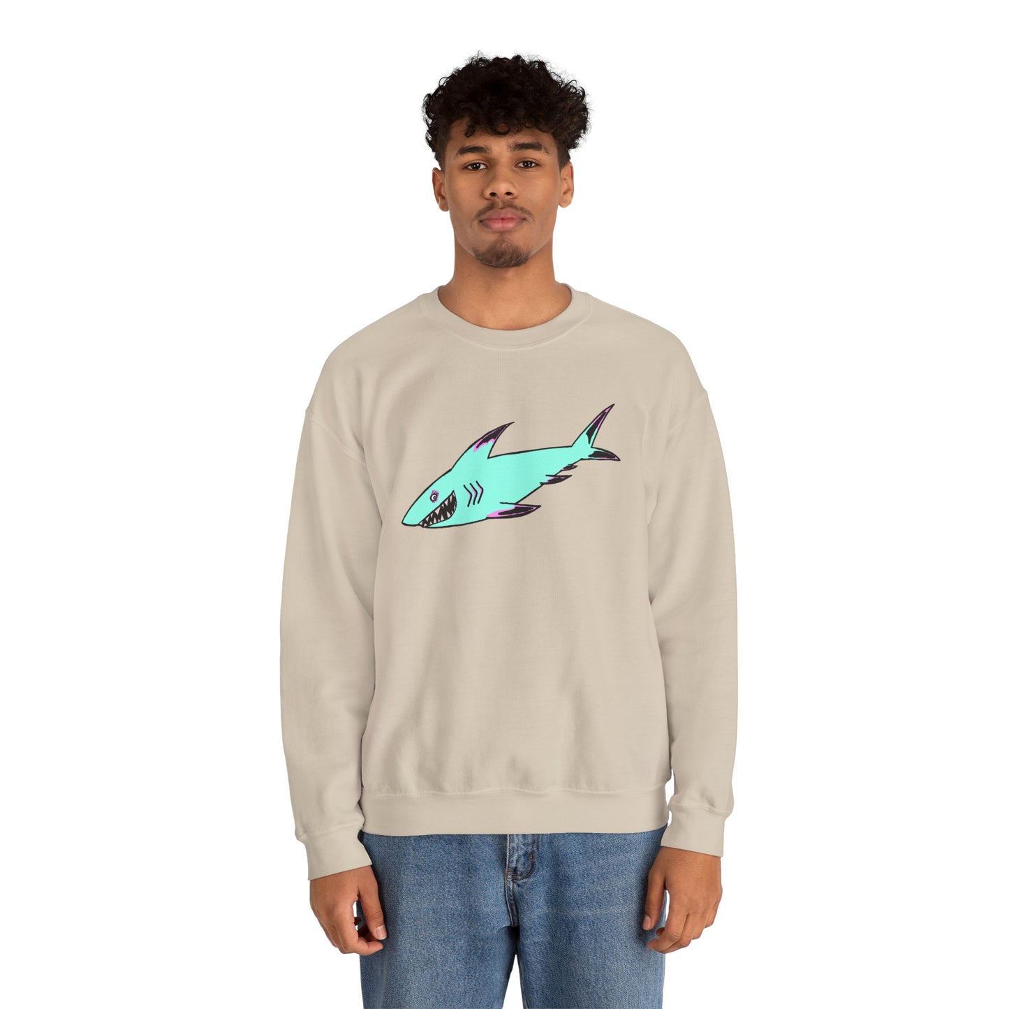 Charming Shark Graphic Sweatshirt - Unisex Heavy Blend™ Crewneck
