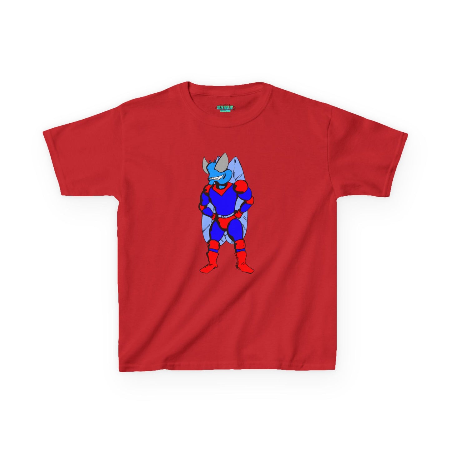 Astro-Fly Kids Superhero T-Shirt — Cute Red & Blue Winged Hero Tee for Boys & Girls