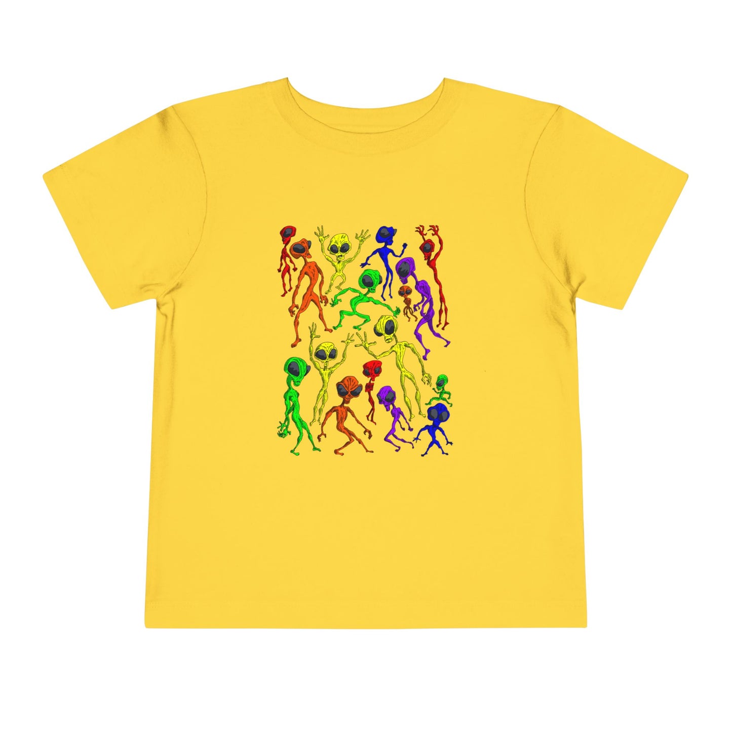 Alien Dance Party - Toddler Tee — Colorful Dancing Aliens Graphic Shirt