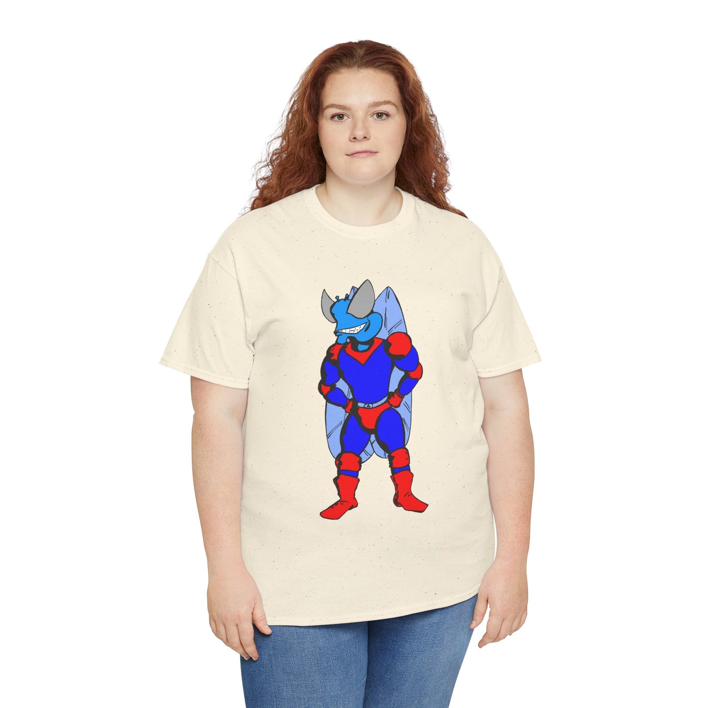 Astro-Fly Hero Graphic Tee - Blue & Red Superhero T-Shirt