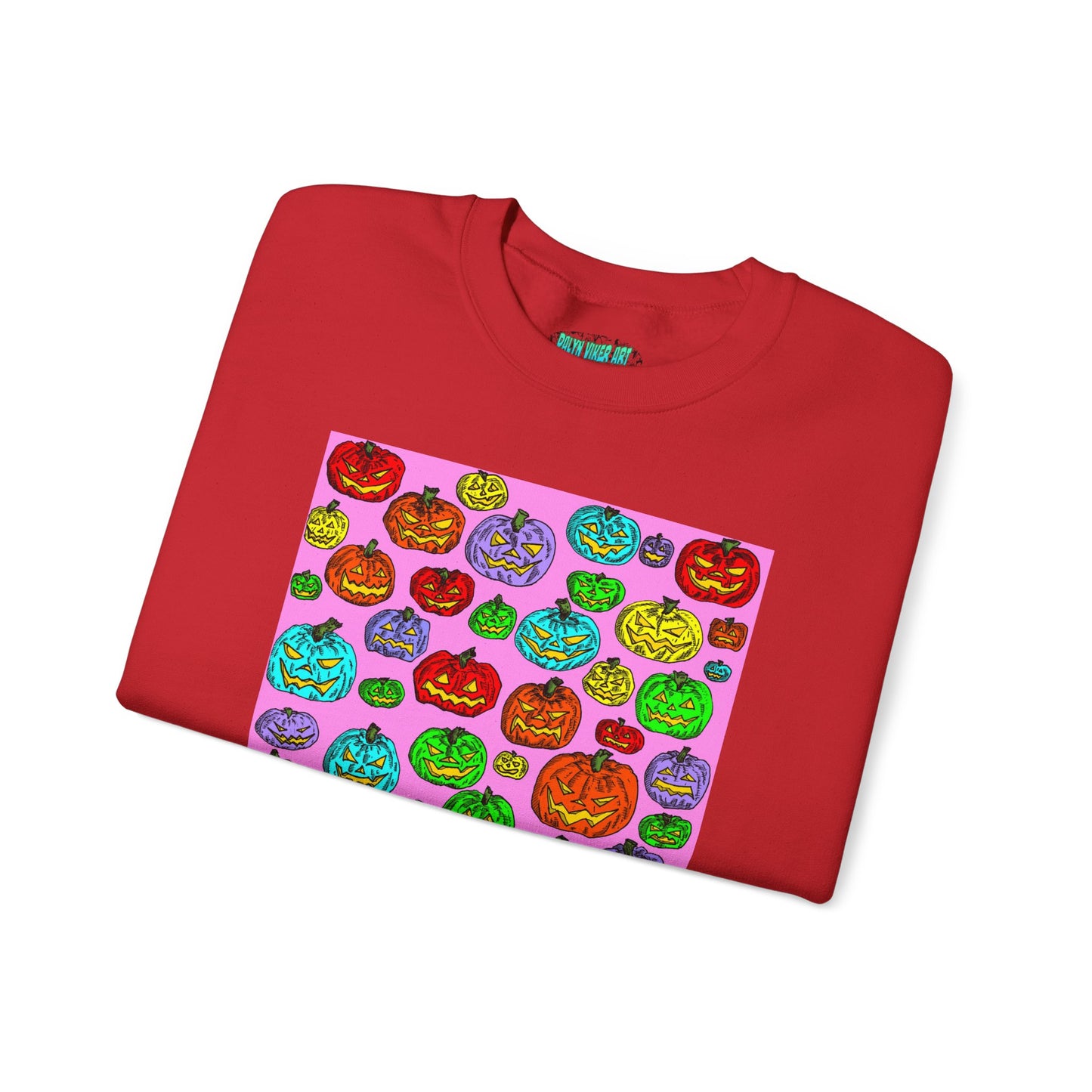 Colorful Pumpkin Crewneck Sweatshirt for Fall Celebrations