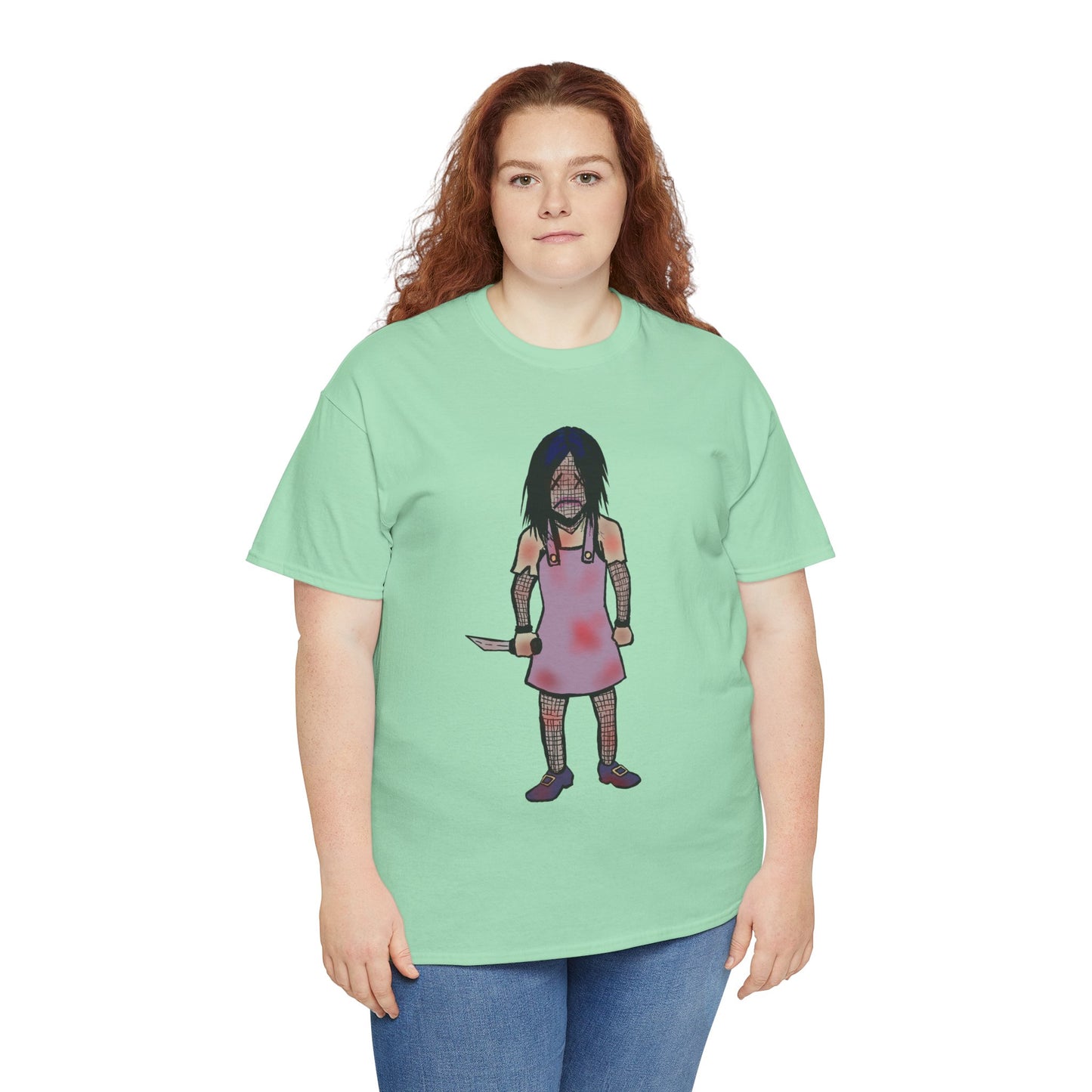 Evil Doll Graphic Tee with Horror Design, Halloween Outfit, Unisex Cotton Shirt, Unique Gift for Horror Fans, Graphic T-Shirt, Statement Wear