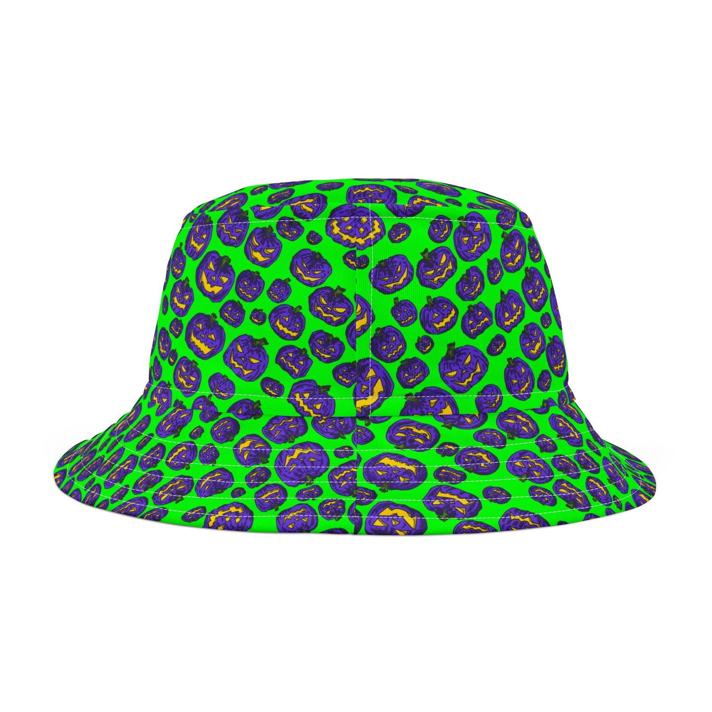 Vibrant Halloween Bucket Hat, Funky AOP Design, Trendy Sun Hat, Perfect for Festivals, Summer Beach Wear, Costume Accessory