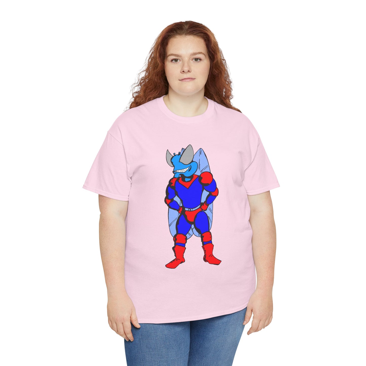 Astro-Fly Hero Graphic Tee - Blue & Red Superhero T-Shirt