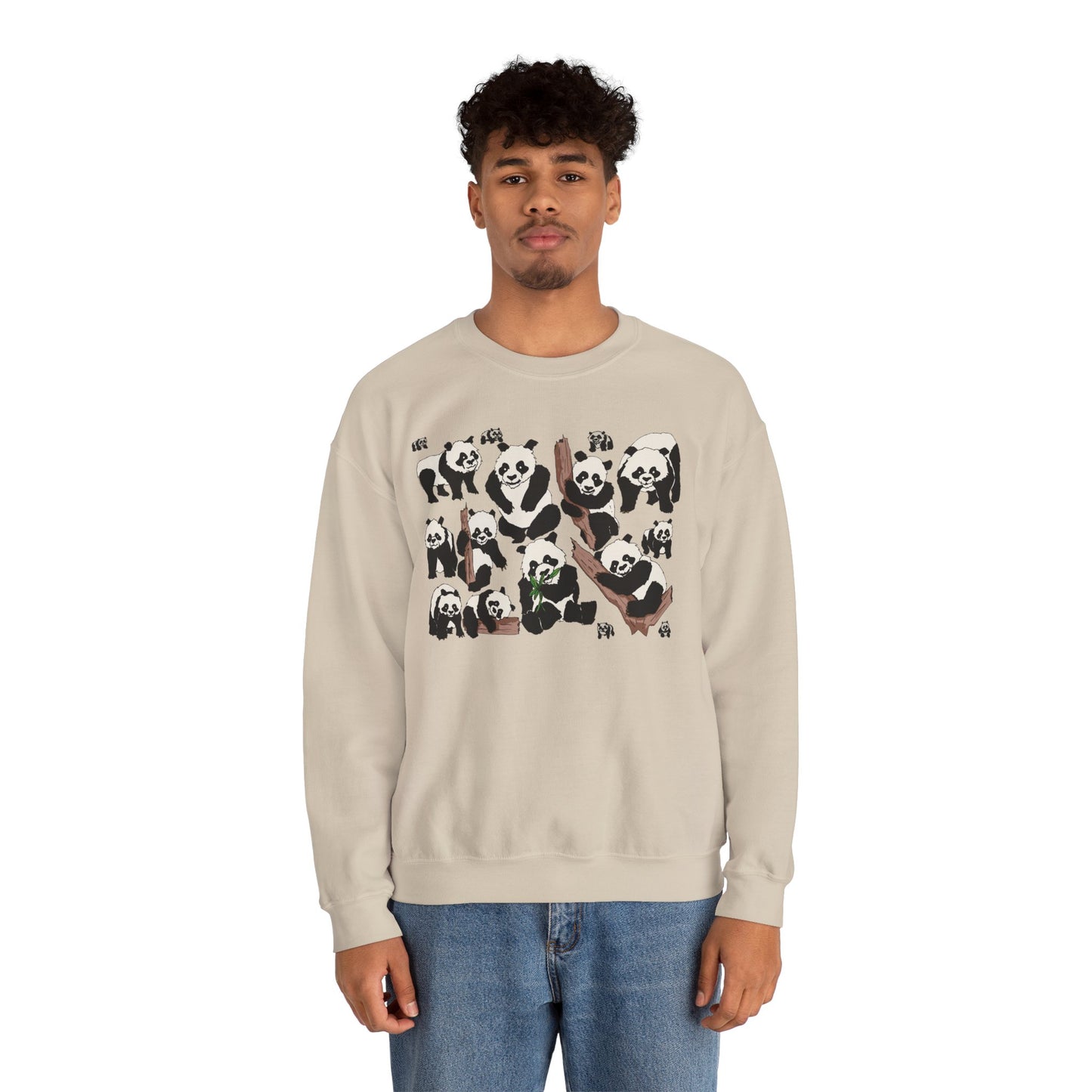 Cozy Panda Crewneck Sweatshirt - Soft Unisex Heavy Blend