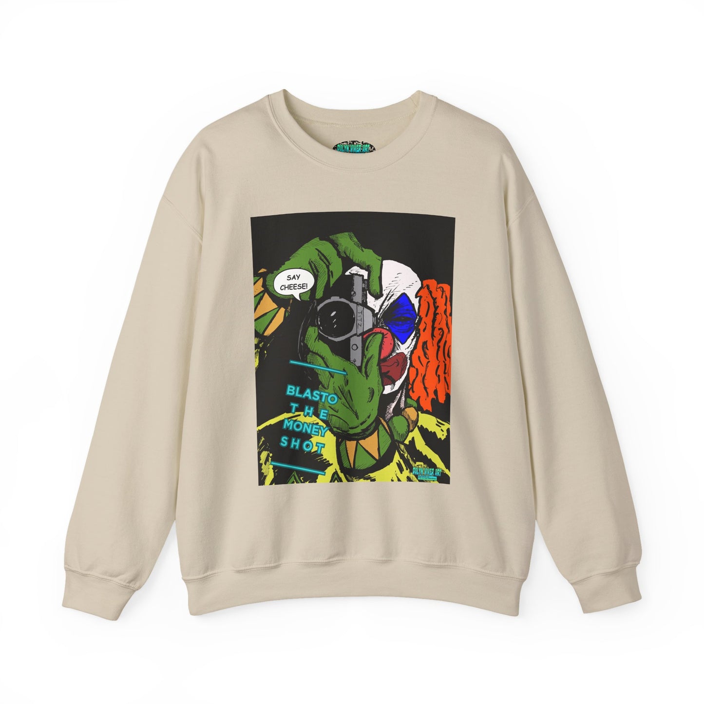 Blasto the Clown Retro Homage Graphic Crewneck Sweatshirt - 'Blast from the Past'
