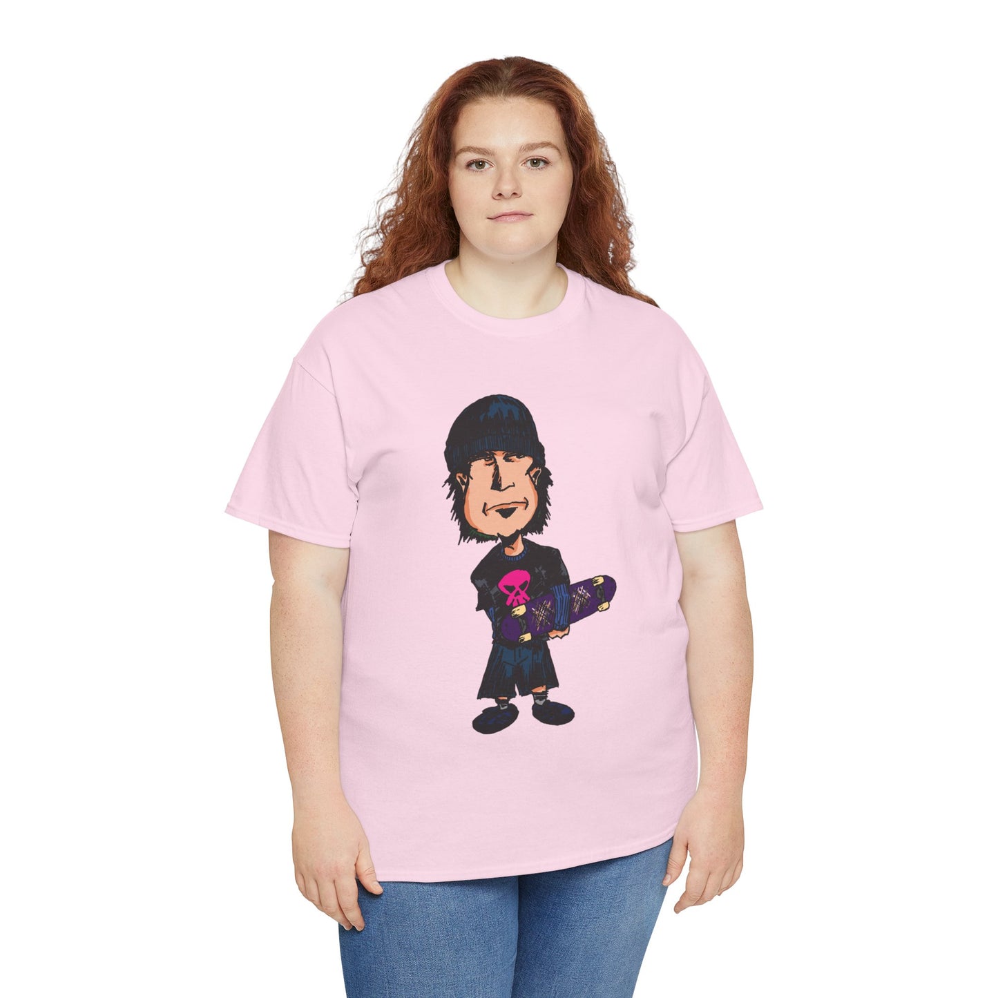 Rude Skater Dude - Skate Punk - Skater Kid Cartoon T‑Shirt — Cute Skateboarder Graphic Tee