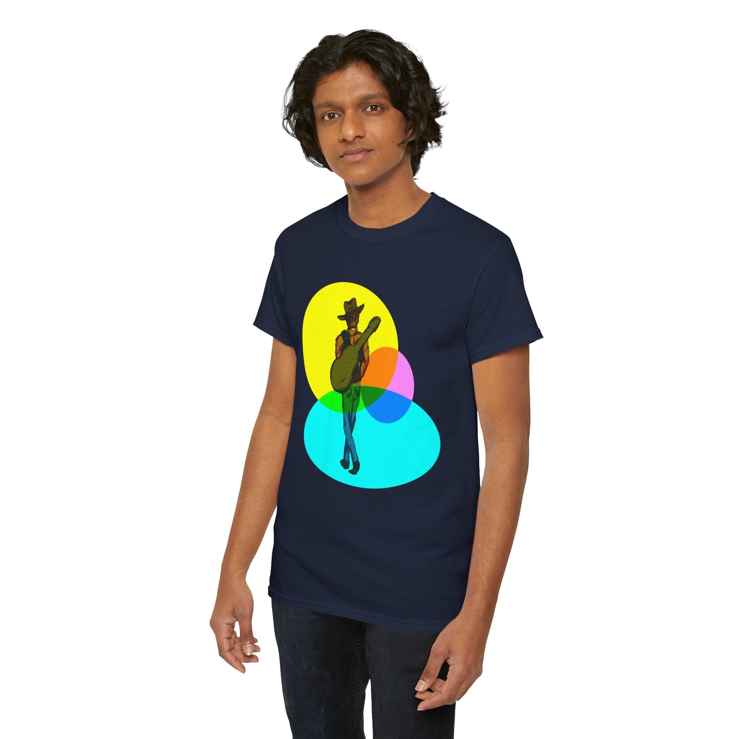Cowboy Guitar Tee — Colorful Music T‑Shirt