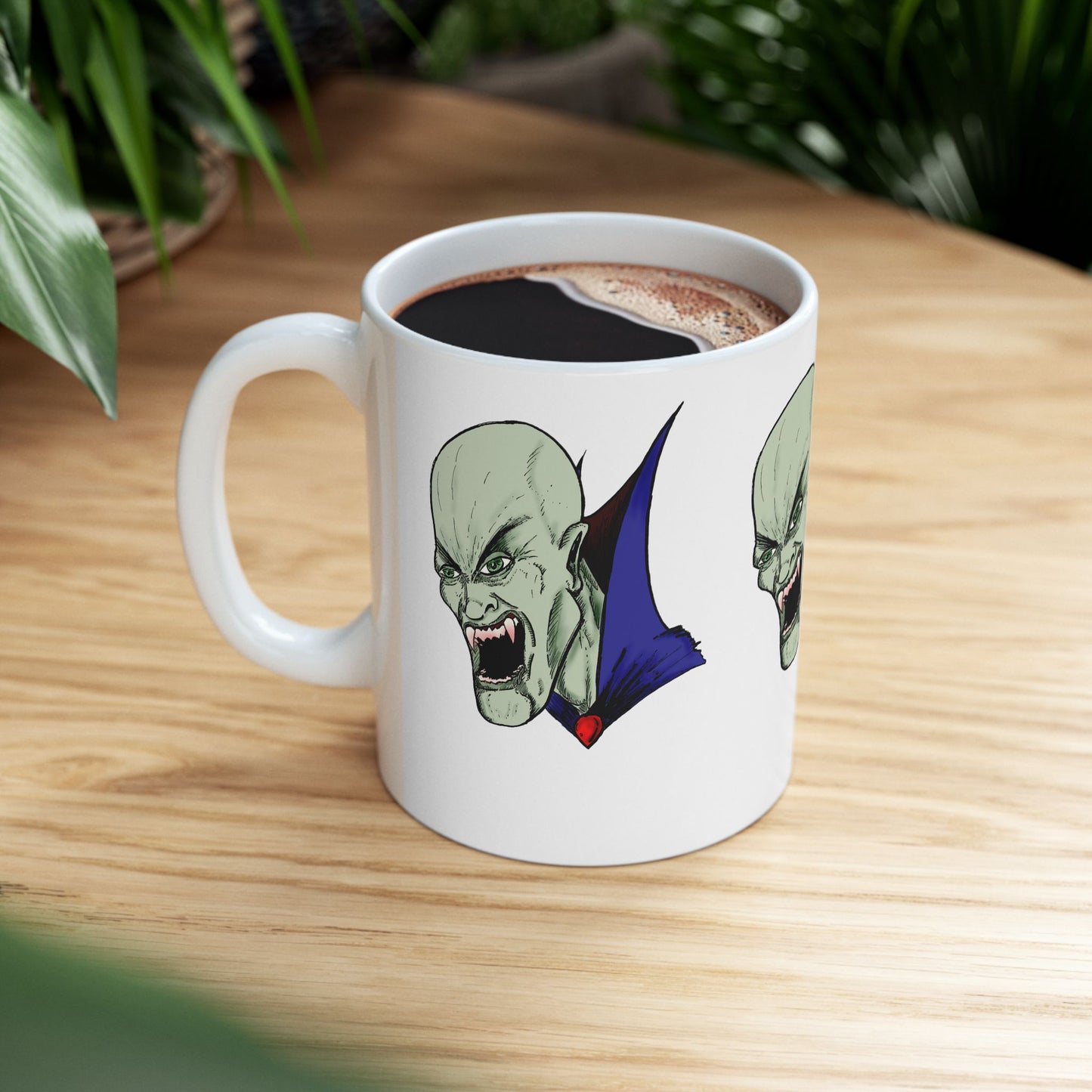 Bloodsucking Vampire Ceramic Mug, (11oz)