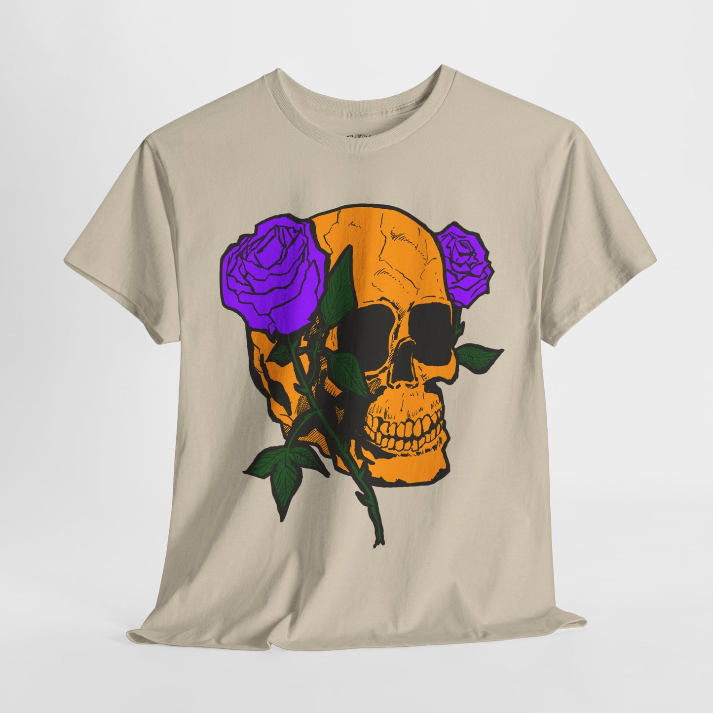 Skull and Roses Unisex Tee, Gothic Aesthetic Shirt, Vintage Graphic T-Shirt, Streetwear Essentials, Edgy Casual Wear