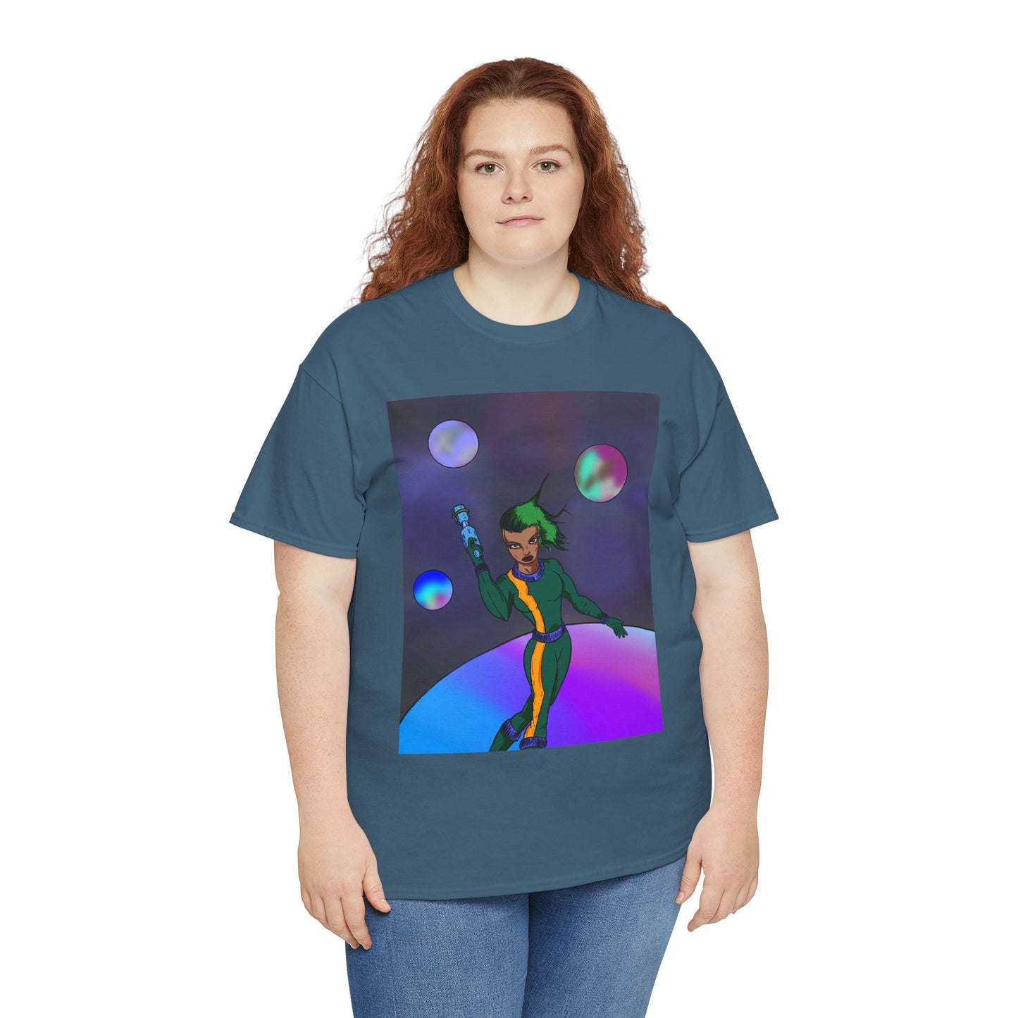 Cosmic Hero Vibe Tee - Unisex Heavy Cotton Tee, Space Art Shirt, Retro Sci-Fi T-Shirt, Gift for Space Lovers, Unique Graphic Tee