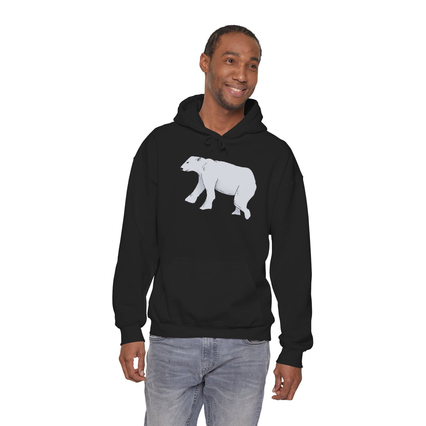 Cozy Polar Bear Hoodie - Warm Winter Fashion, Unisex Sweatshirt, Gift for Animal Lovers, Perfect for Cold Days, Cute Outdoor Wear
