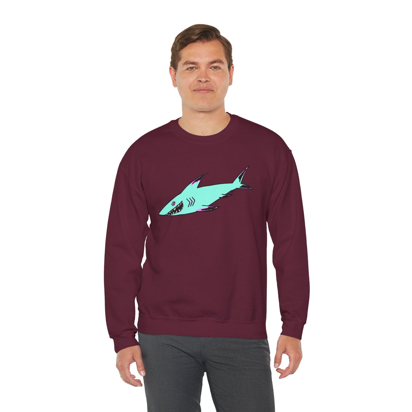 Charming Shark Graphic Sweatshirt - Unisex Heavy Blend™ Crewneck