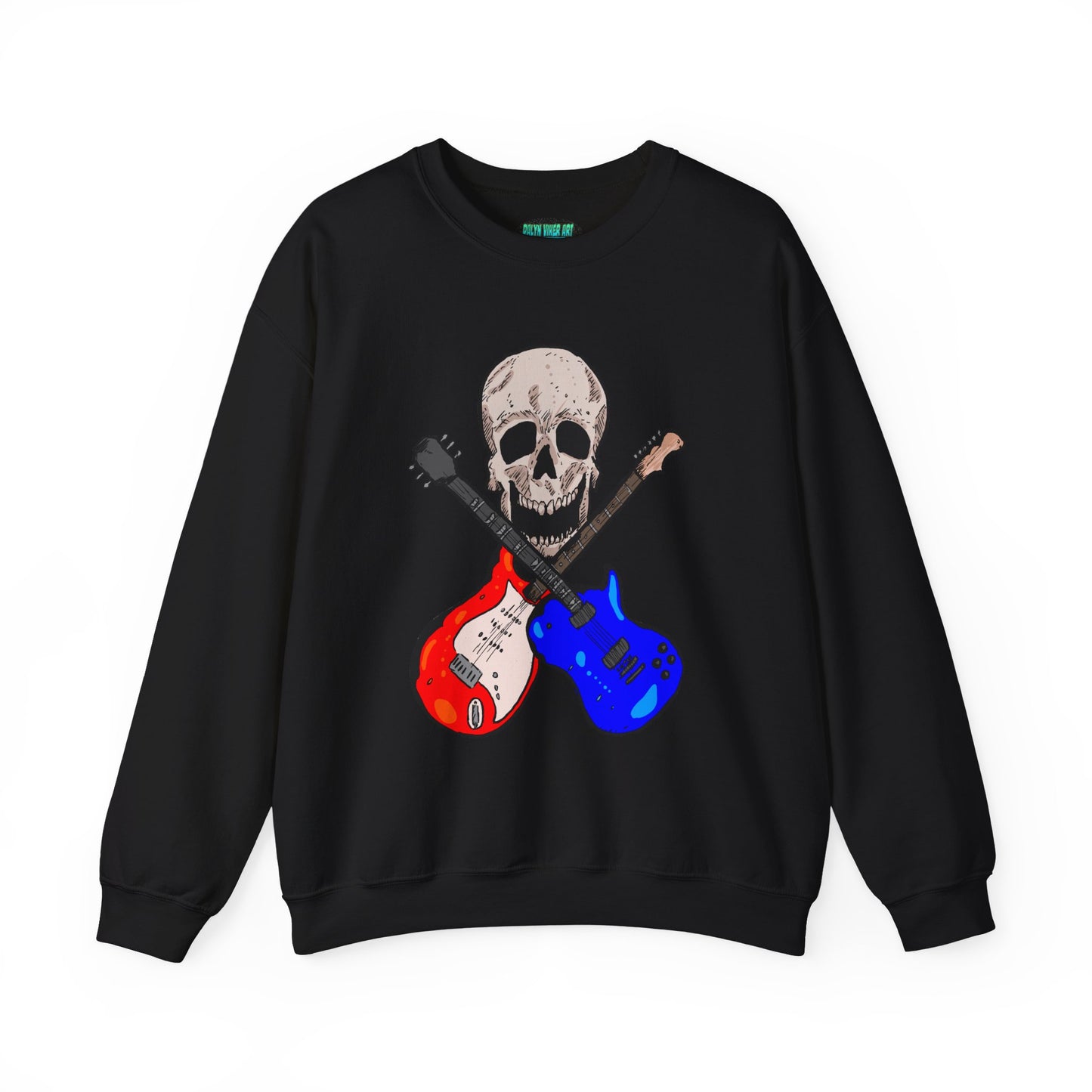 Skull and Guitar Crewneck Sweatshirt
