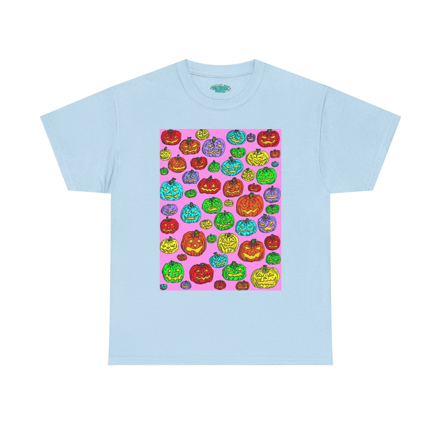 Colorful Pumpkin Graphic Tee, Unisex Cotton T-Shirt, Halloween Costume, Fall Apparel, Trendy Graphic Shirt, Casual Wear