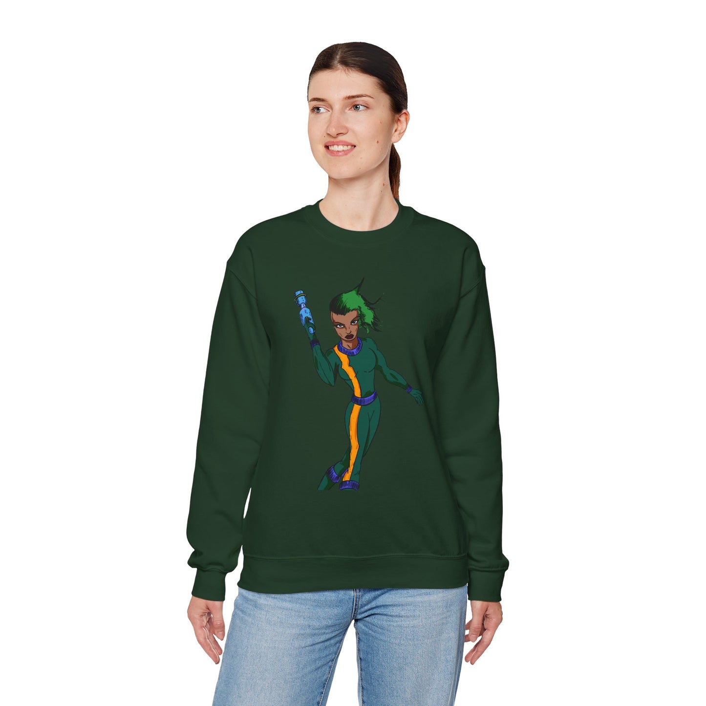 Heroic Vibes Crewneck Sweatshirt with Bold Design
