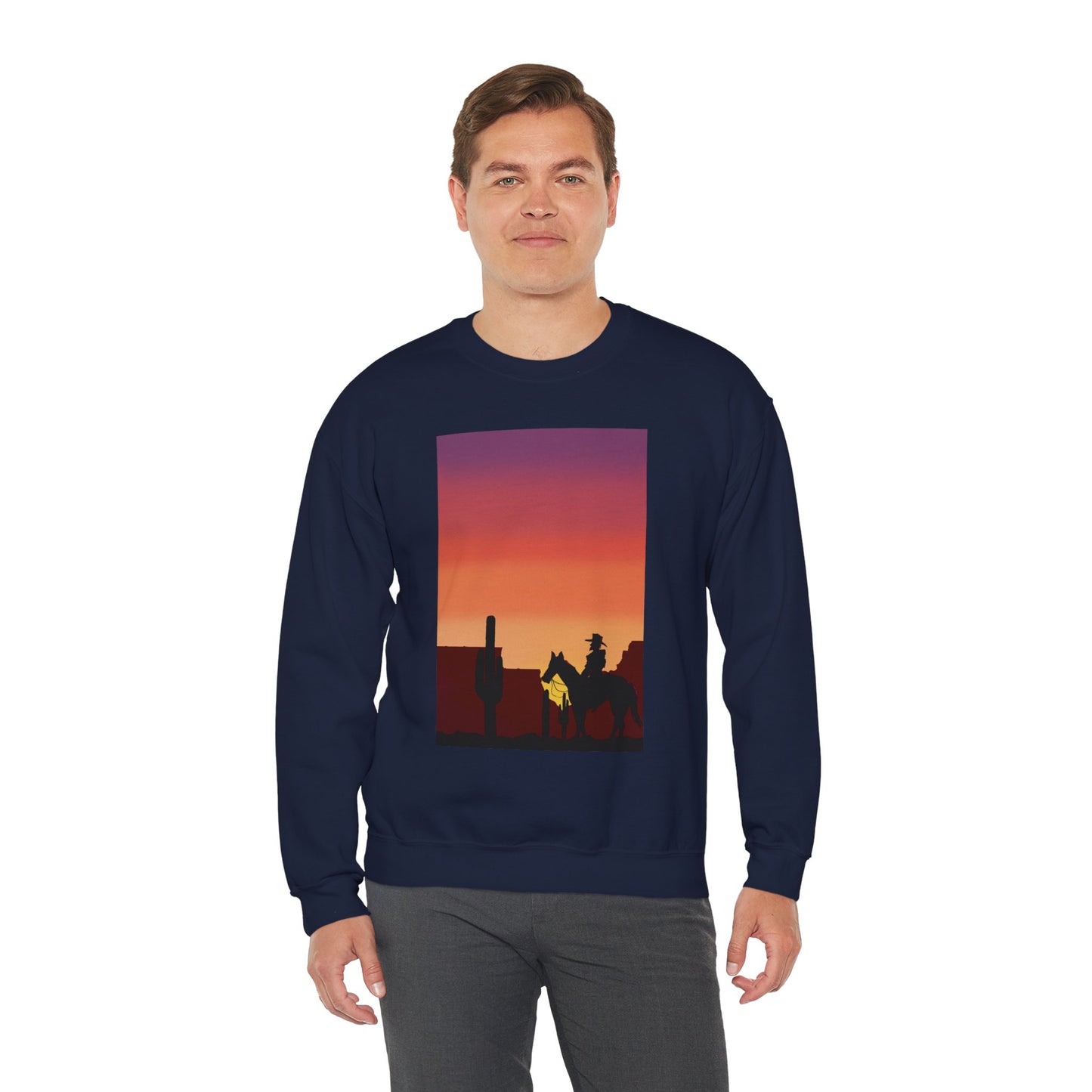 Desert Sunset Silhouette Unisex Crewneck Sweatshirt