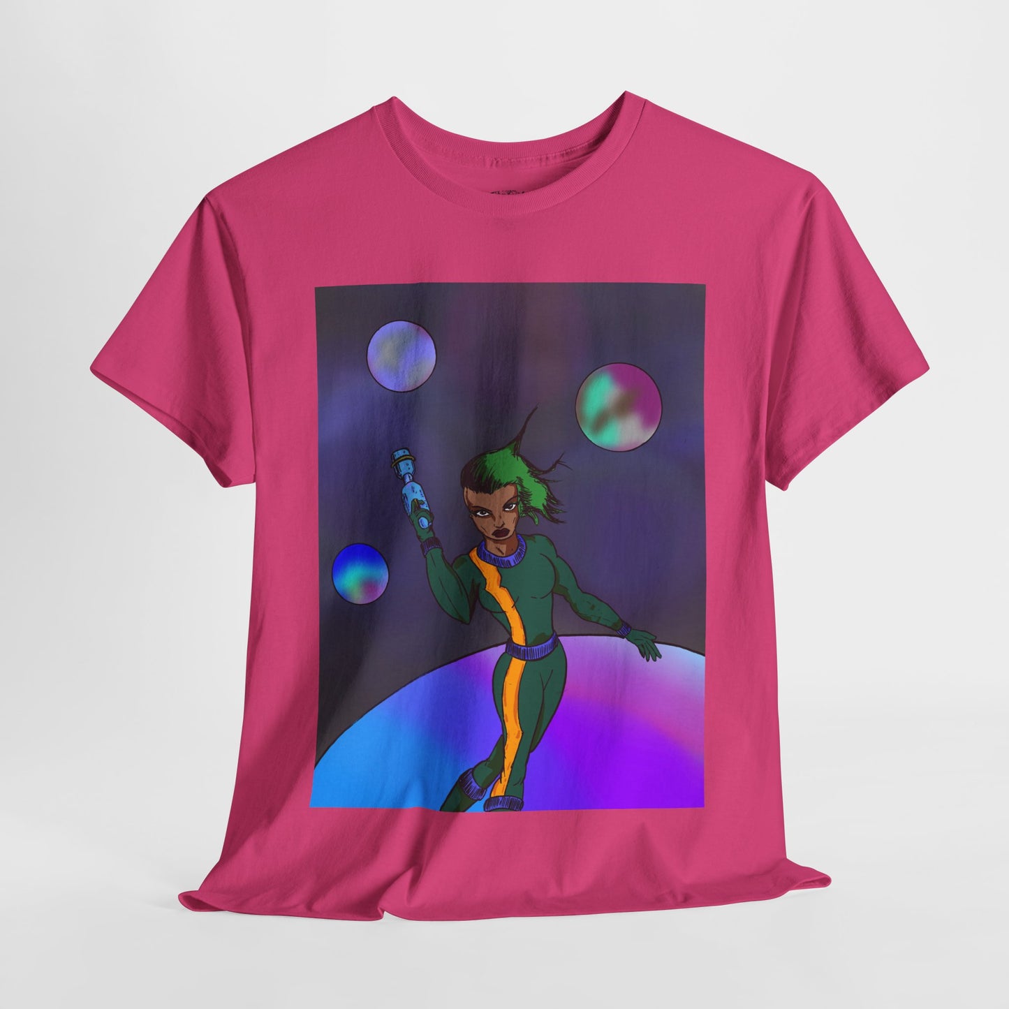 Cosmic Hero Vibe Tee - Unisex Heavy Cotton Tee, Space Art Shirt, Retro Sci-Fi T-Shirt, Gift for Space Lovers, Unique Graphic Tee