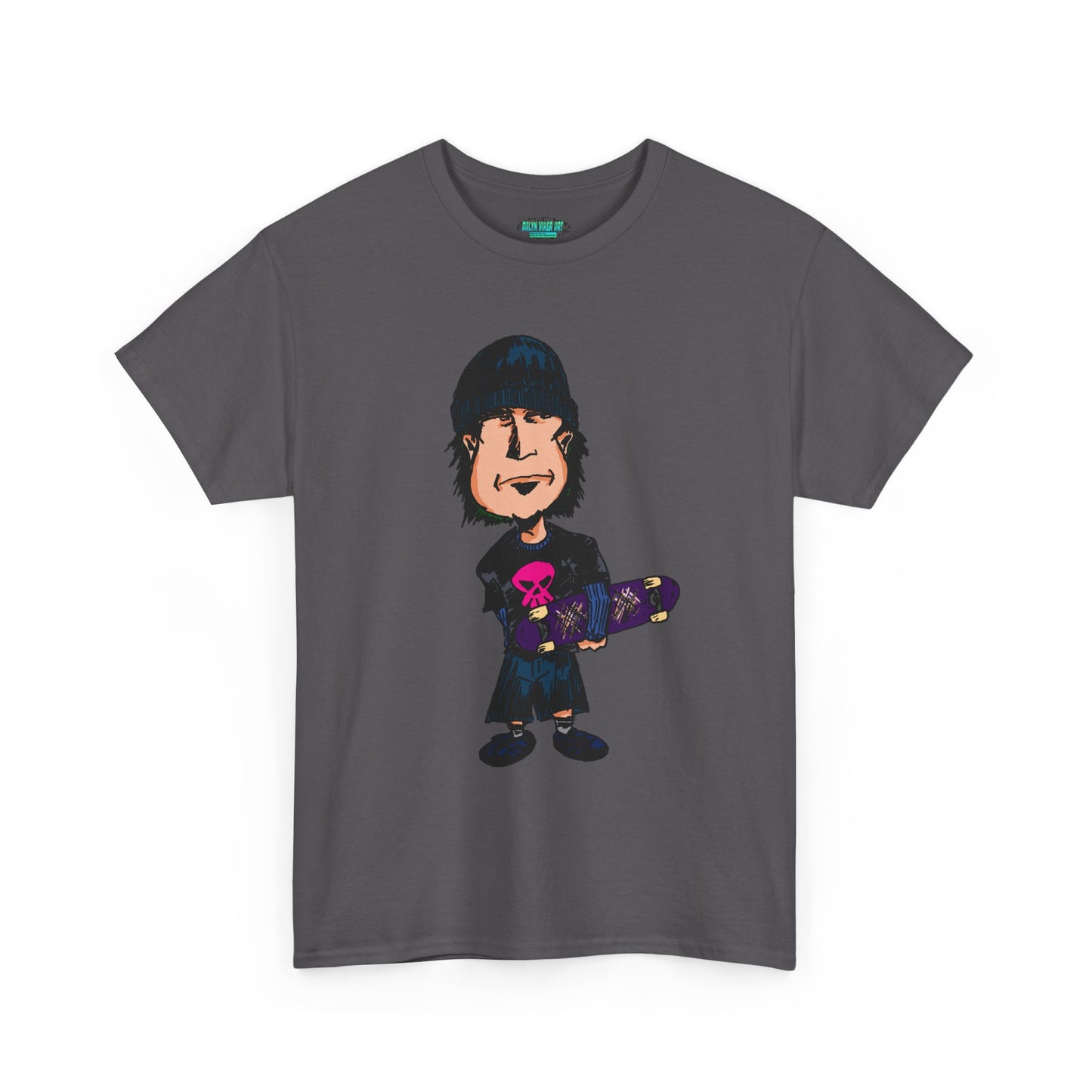 Rude Skater Dude - Skate Punk - Skater Kid Cartoon T‑Shirt — Cute Skateboarder Graphic Tee