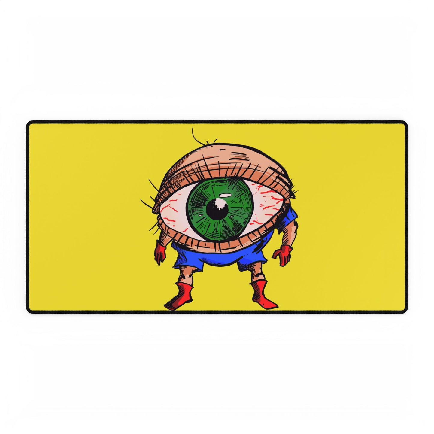 Terrif-EYE-ing Desk Mat — Bold Yellow Gaming/Work Mousepad and Card Playing Mat