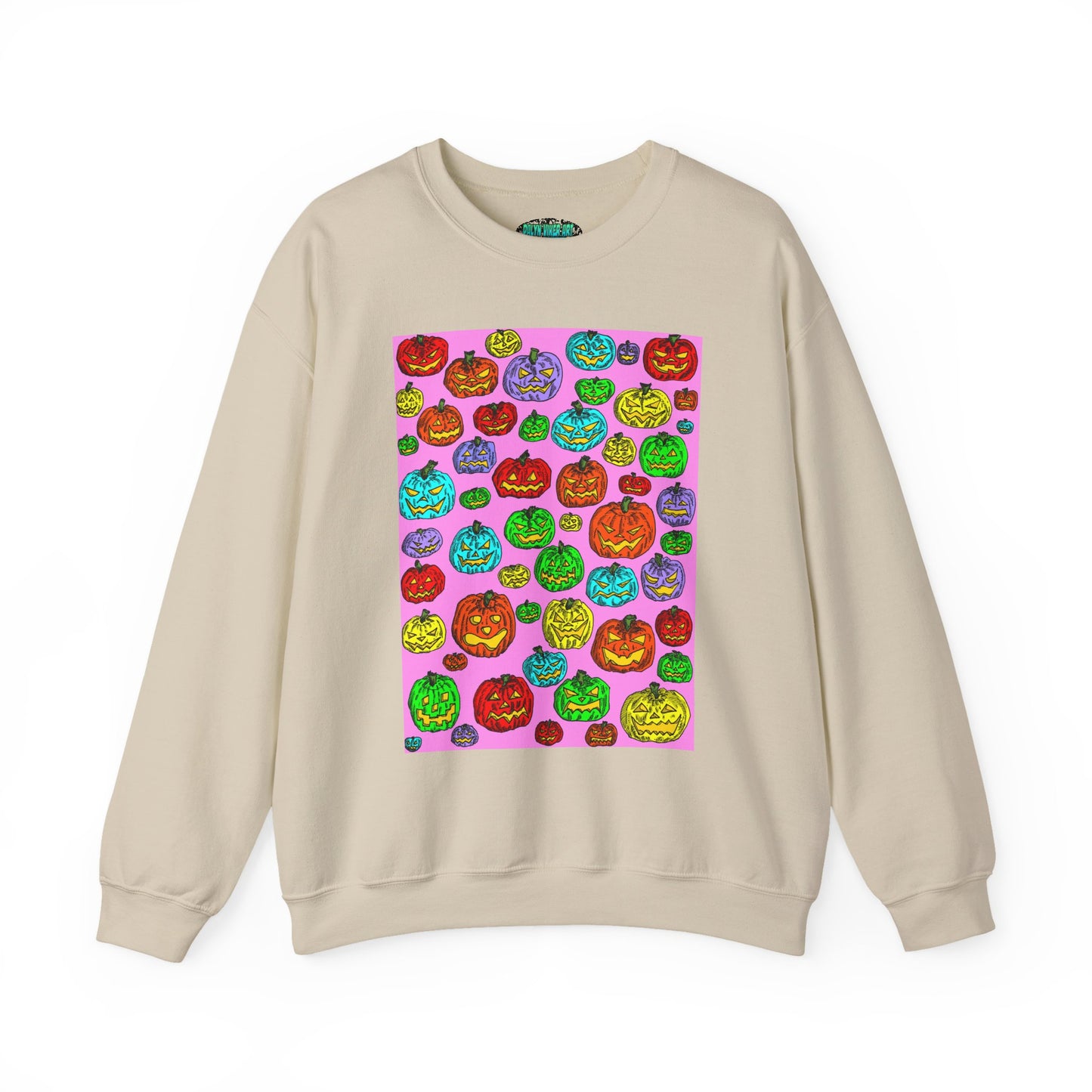 Colorful Pumpkin Crewneck Sweatshirt for Fall Celebrations
