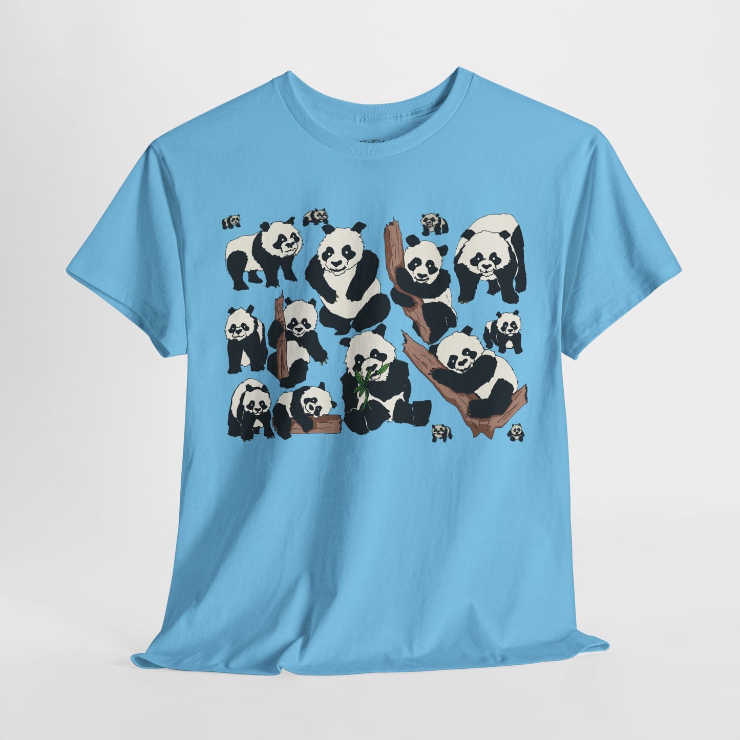 Cute Panda Design Unisex Heavy Cotton Tee | Animal Lover Gift, Casual Wear, Eco-Friendly Apparel, Nature Enthusiast Clothing