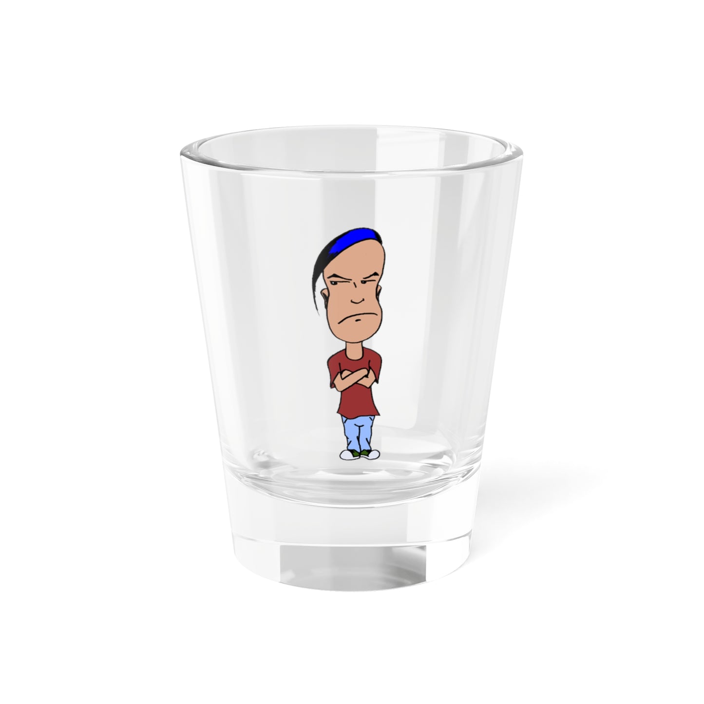 Smug Funny Character Shot Glass - 1.5oz Cartoon Drinkware