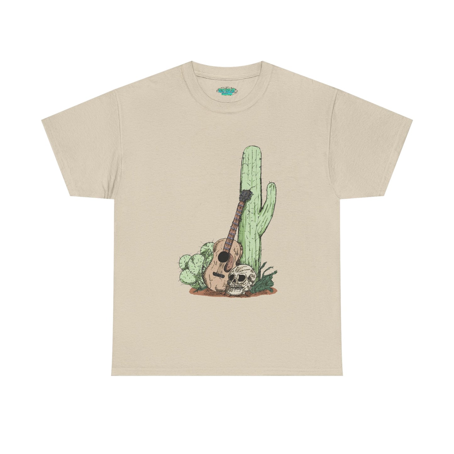 Desert Vibe Graphic Tee - Unisex Heavy Cotton Shirt, Boho Cactus Shirt, Guitar Lover's Gift, Summer Top, Music T-Shirt