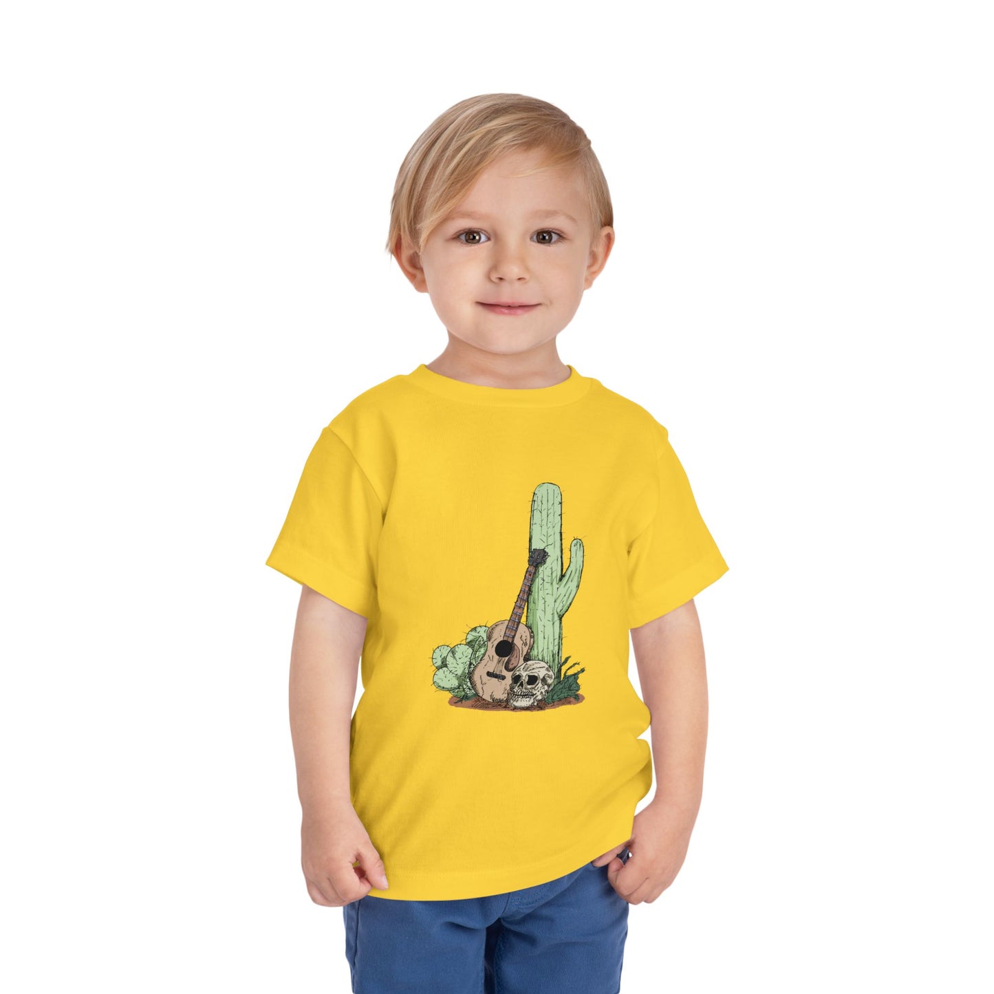 Toddler Tee — Desert Cactus with Guitar Graphic