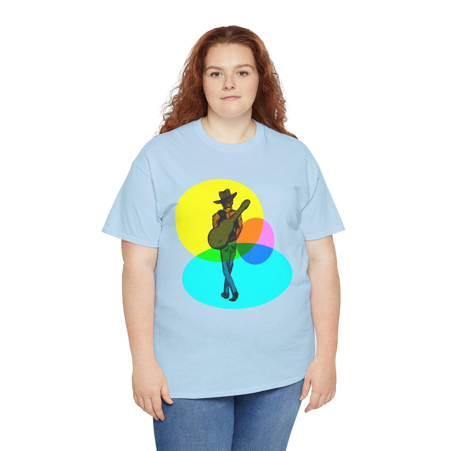 Cowboy Guitar Tee — Colorful Music T‑Shirt