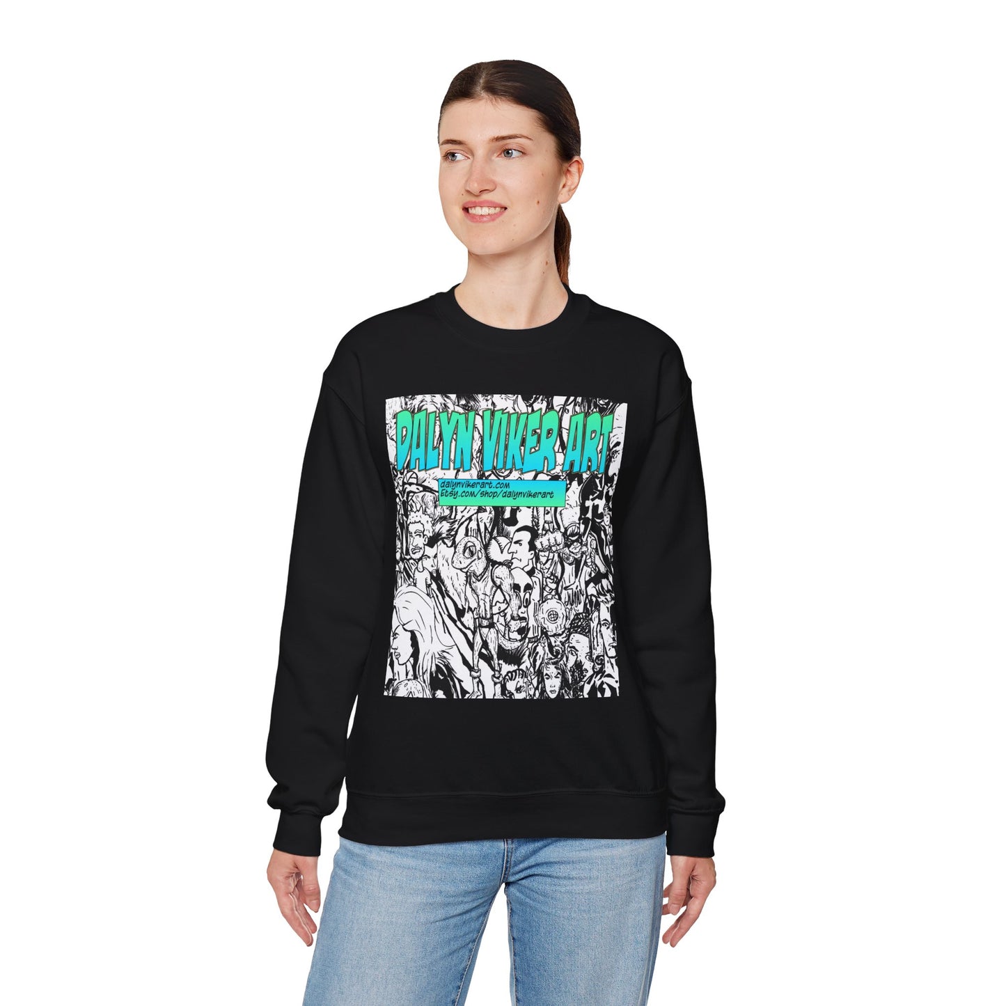 Graphic Art Crewneck Sweatshirt - Dalyan Viker Art Edition